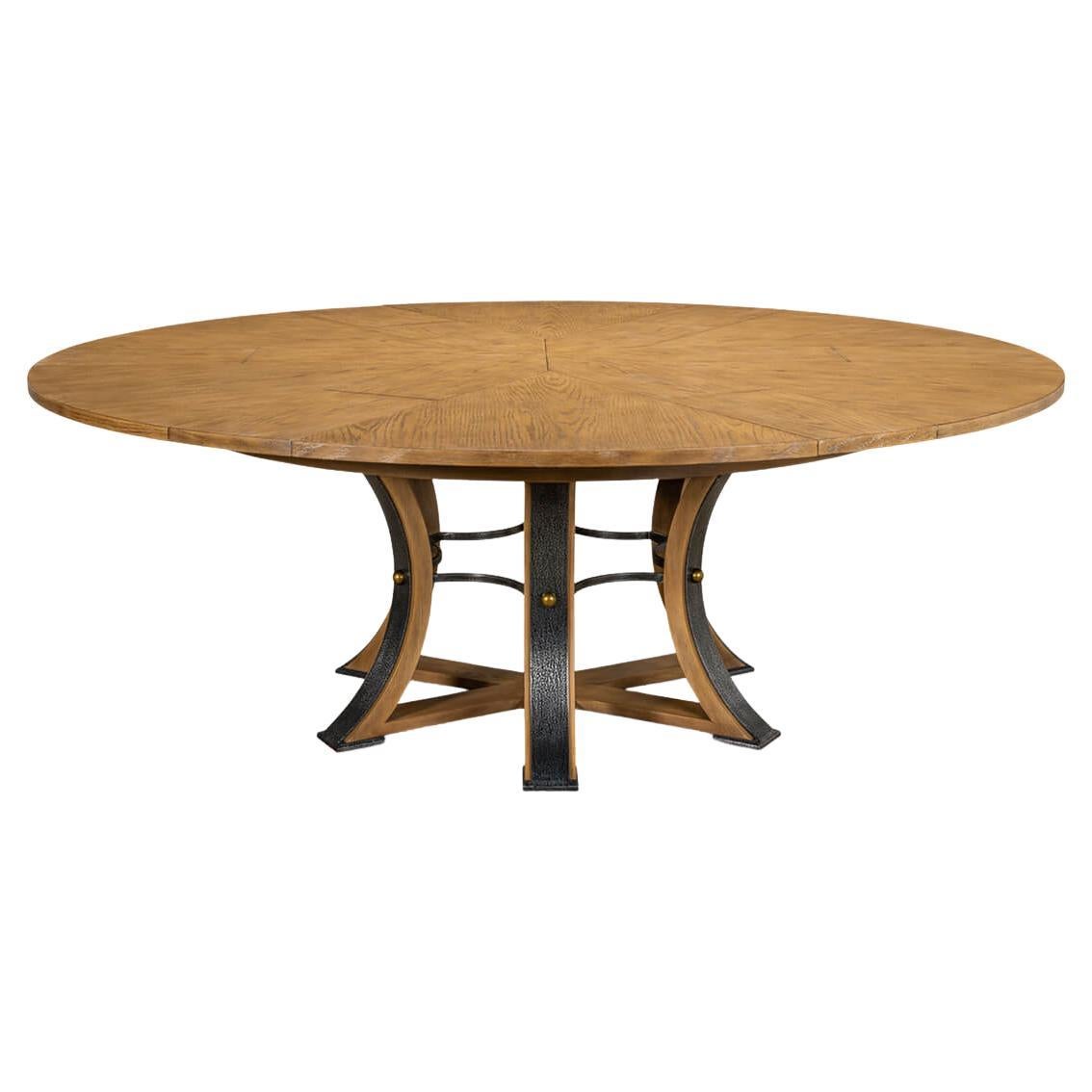 Industrial Extension Dining Table, Heather Grey, 84 For Sale