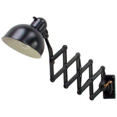 Lampada da parete a forbice regolabile nera Kaiser Idell, modello 6718, 1930