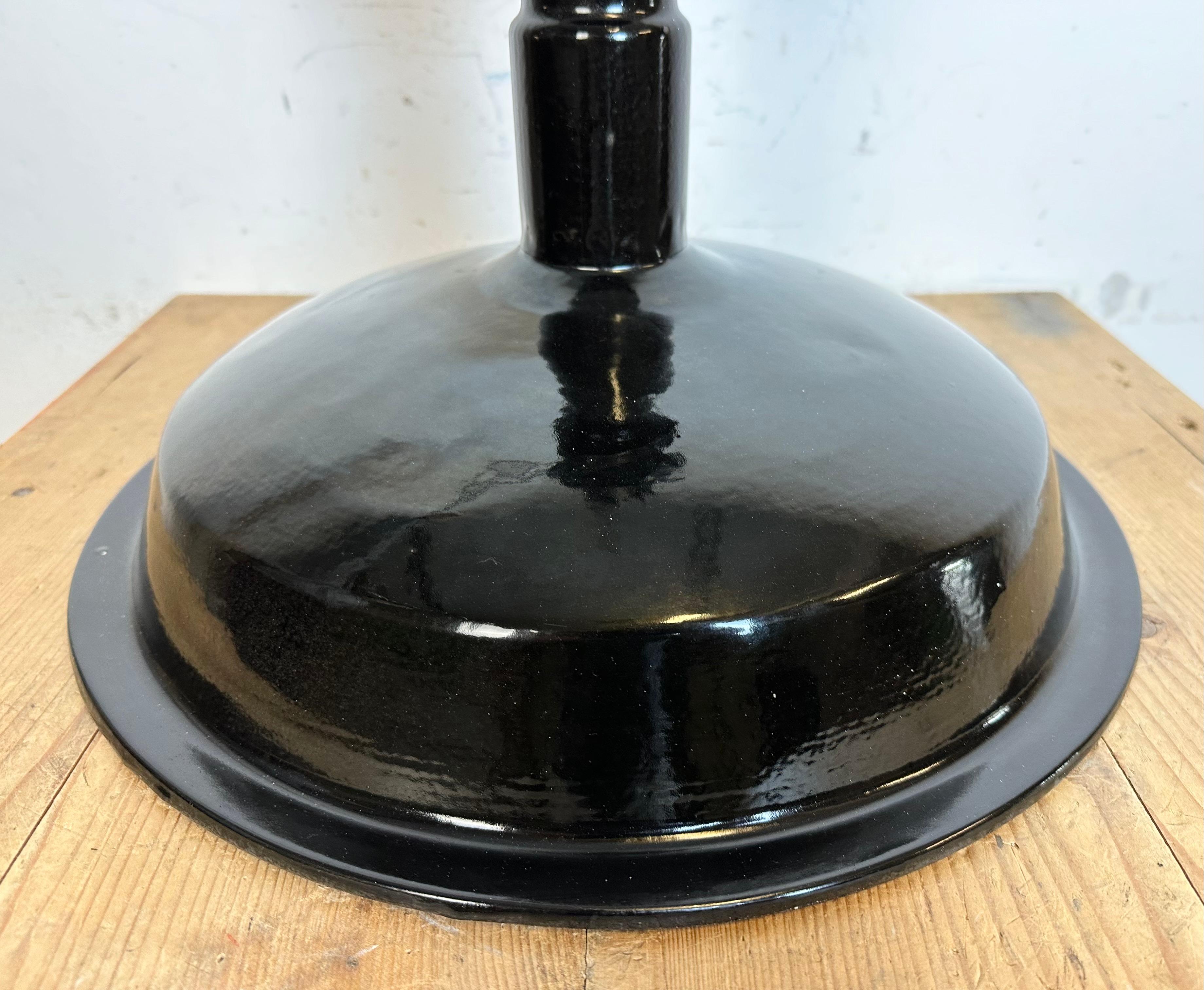 Cast Industrial Black Enamel Ceiling Lamp from Elektrosvit, 1950s For Sale