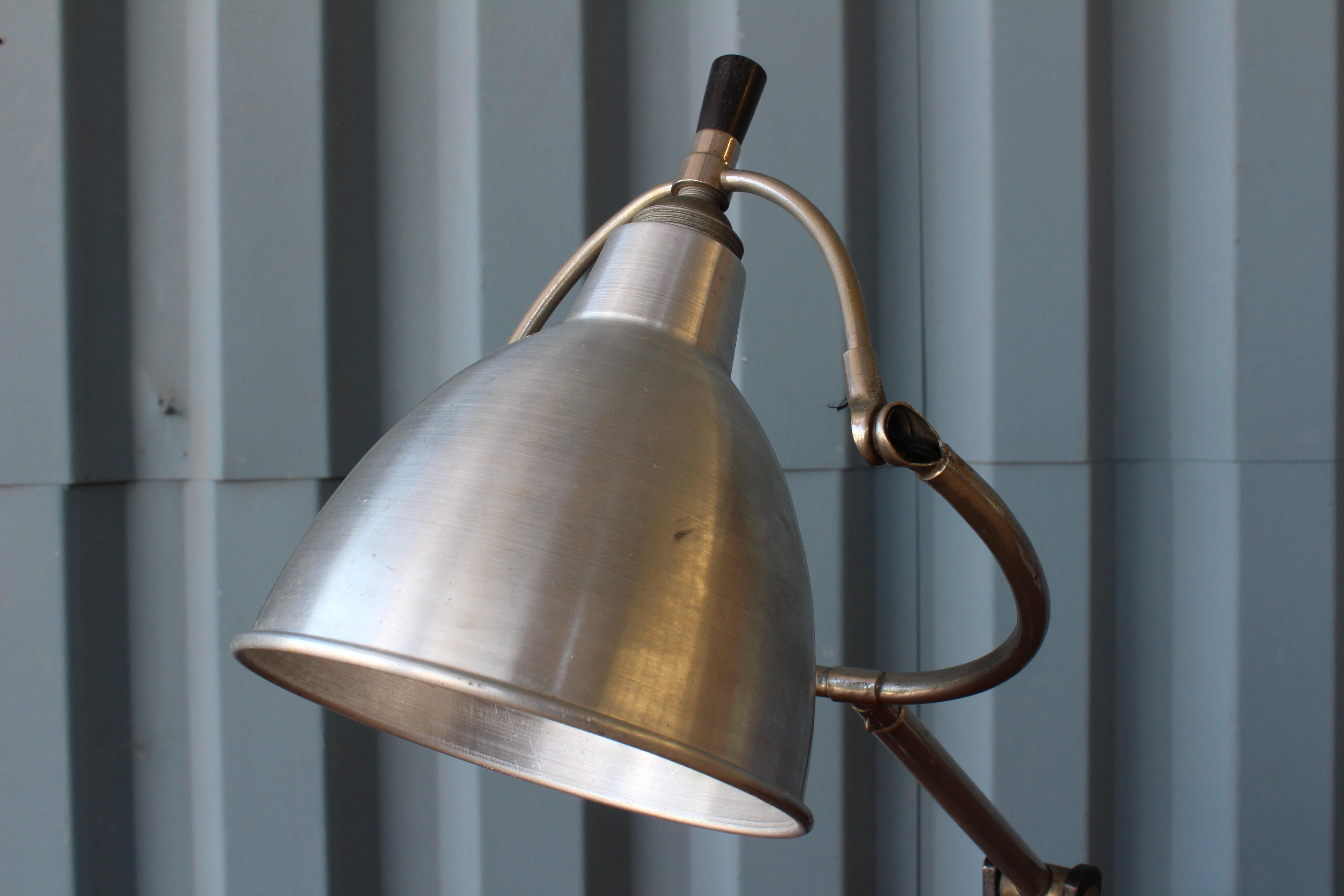 1940s industrial lamp with a height adjustable head. New wiring.
