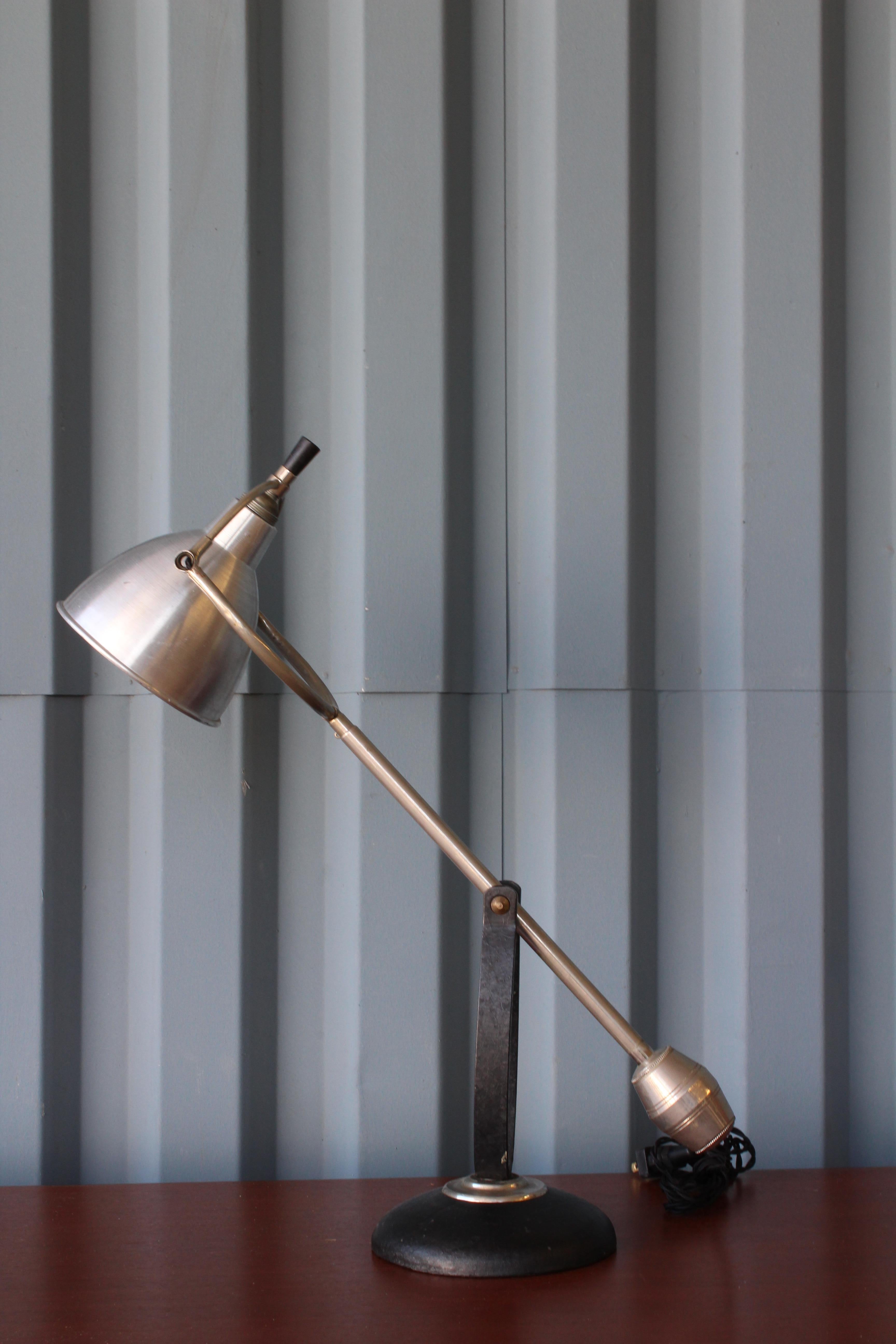 Industrial Lamp with Adjustable Head, 1940s, France. 1