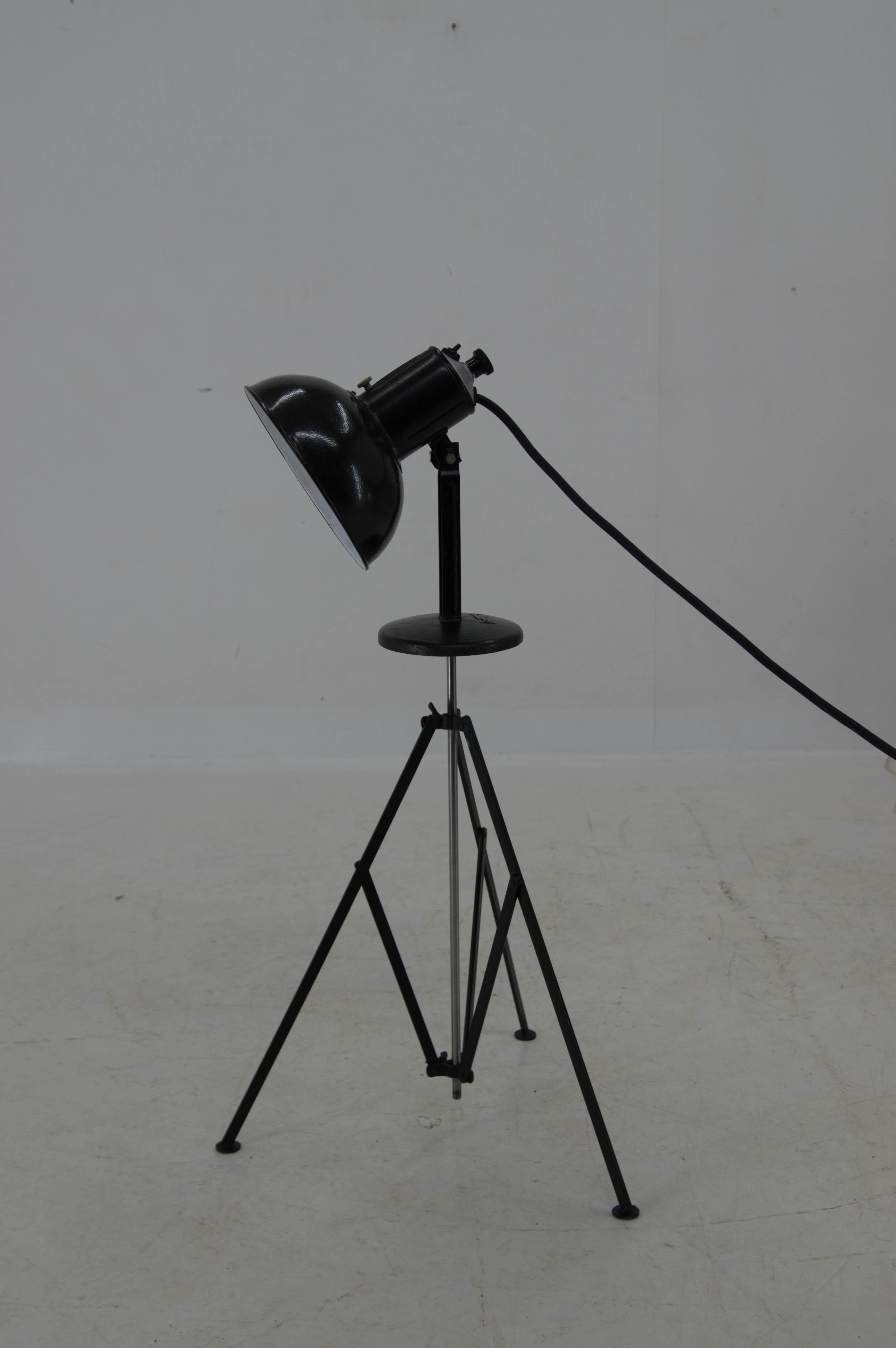 Czech Industrial Lamp with Adjustable Shade, 1960s For Sale