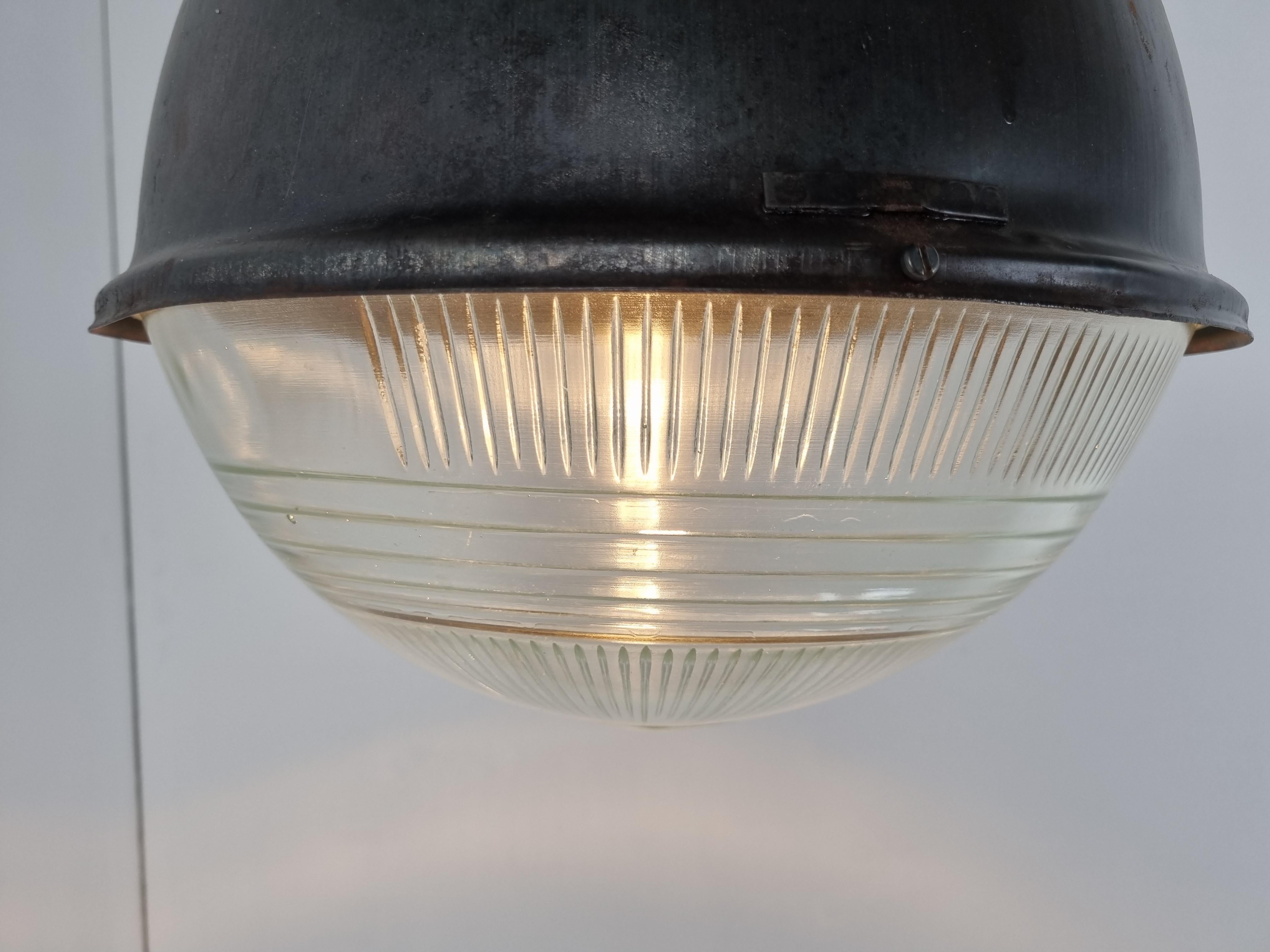 Mid-20th Century Industrial Lamps with Glass, 1930s For Sale