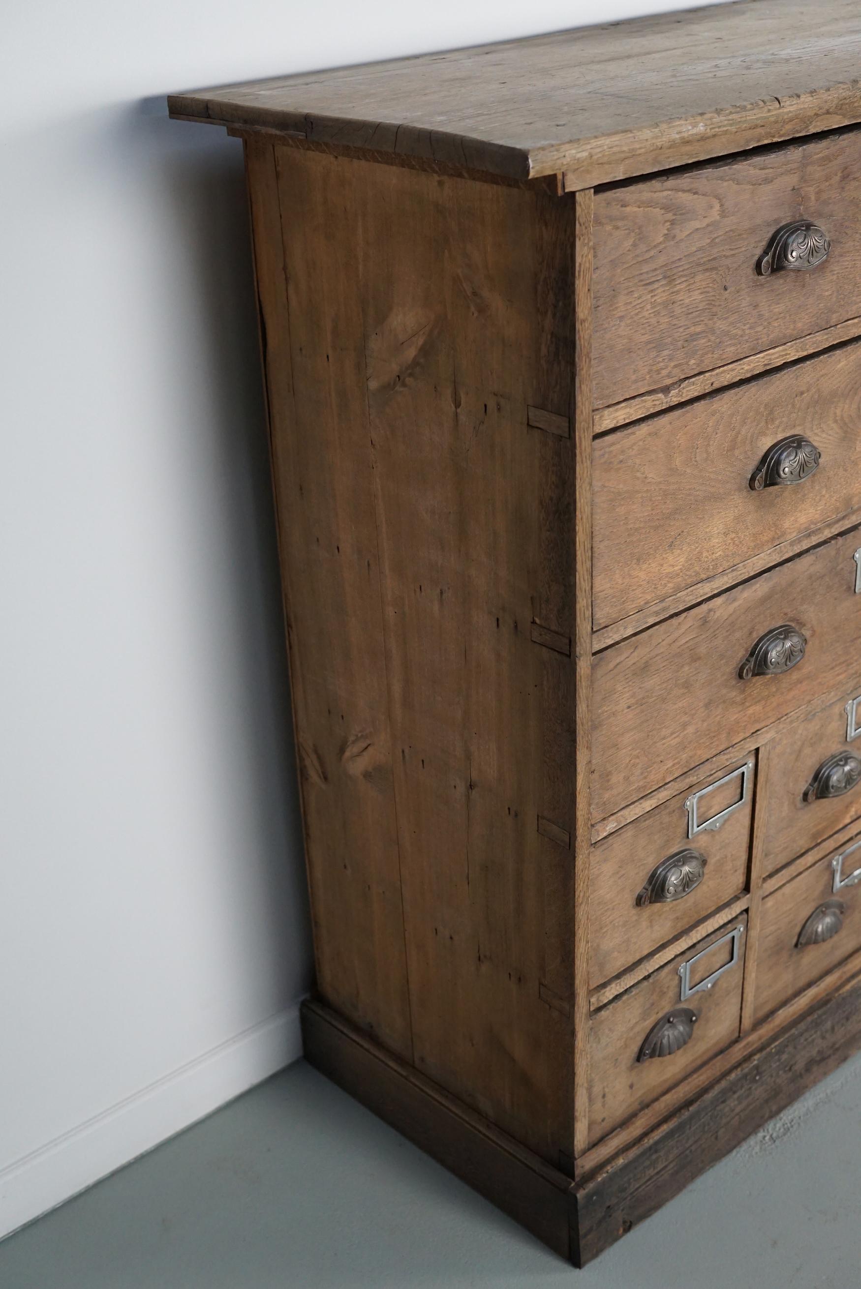 Industrial Large French Oak Hardware Store Apothecary Cabinet, 1920/1930s In Good Condition In Nijmegen, NL