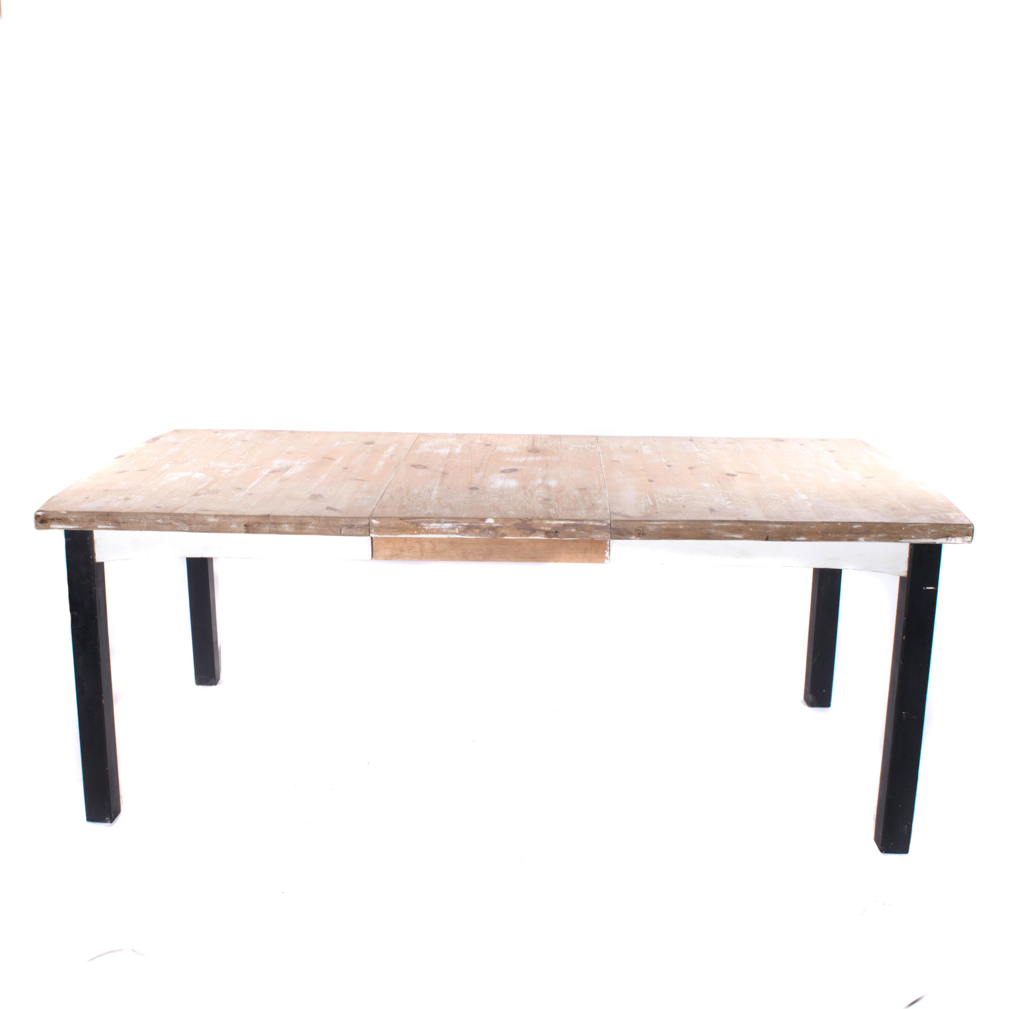 solid pine industrial dining table