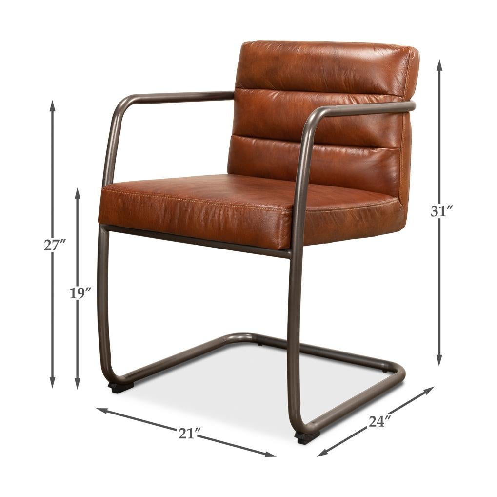 Industrial Leather Armchair For Sale 1