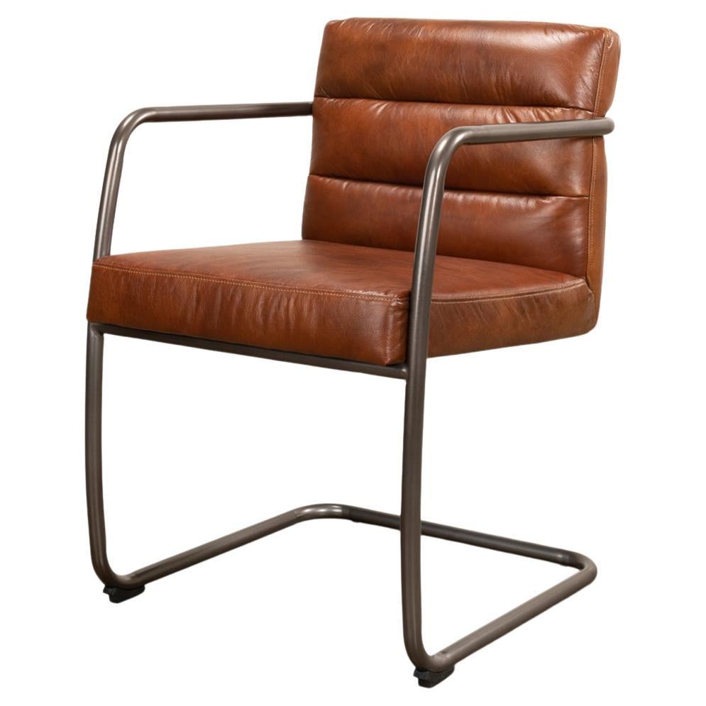 Industrial Leather Armchair For Sale