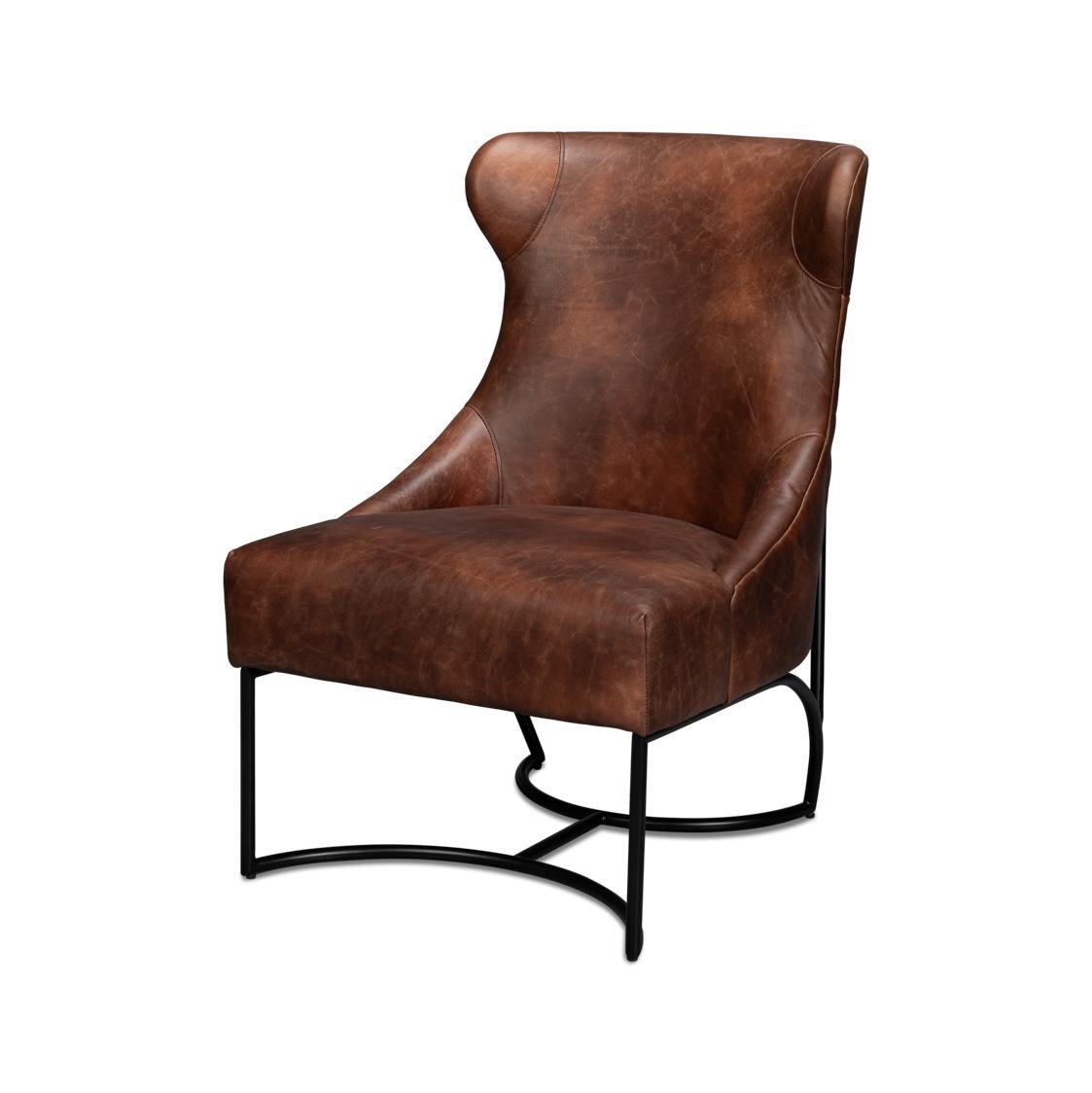 Industrial Leather Lounge Chair