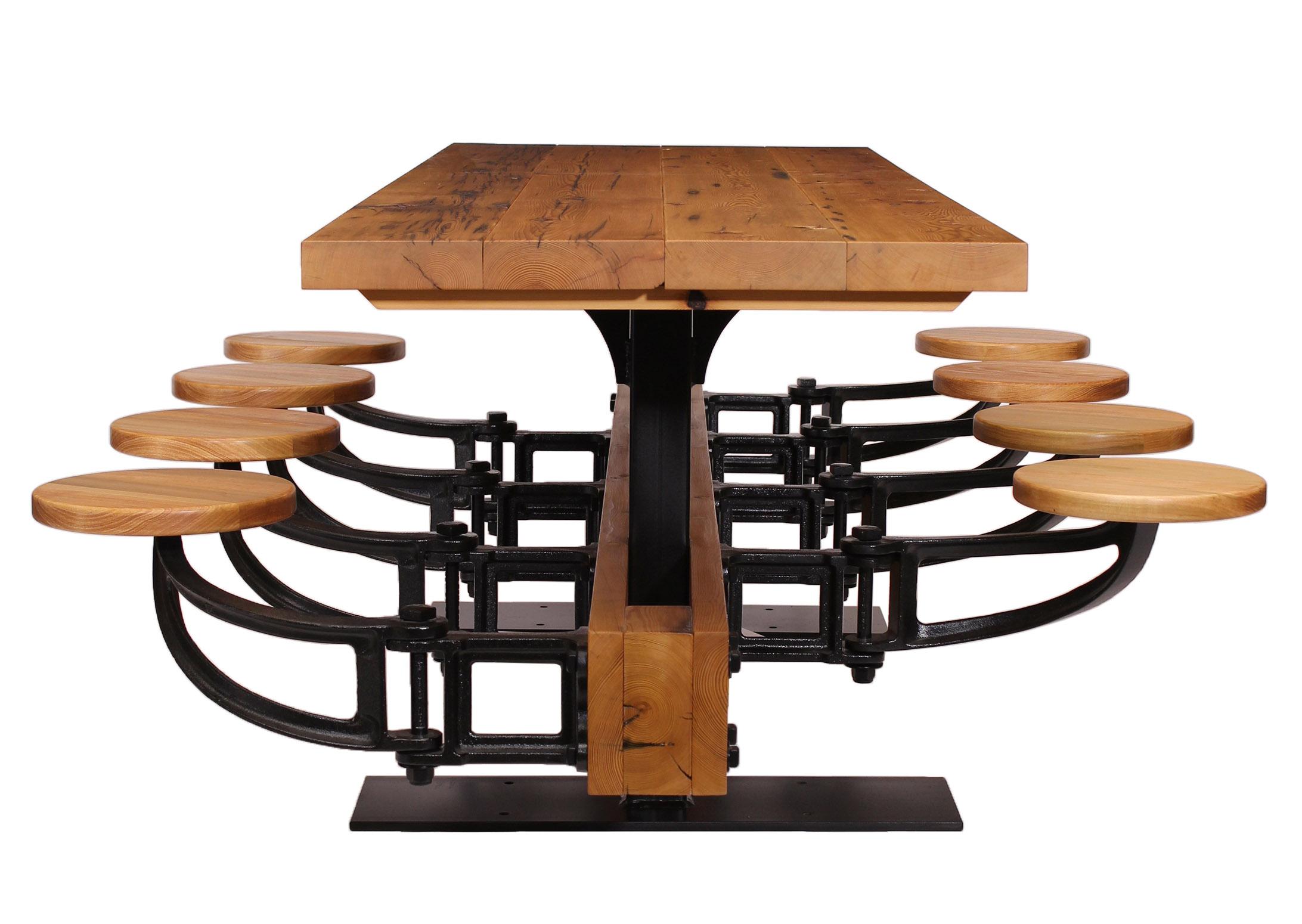 table with built in stools