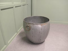 Industrial Look Cauldron Log Basket or Planter