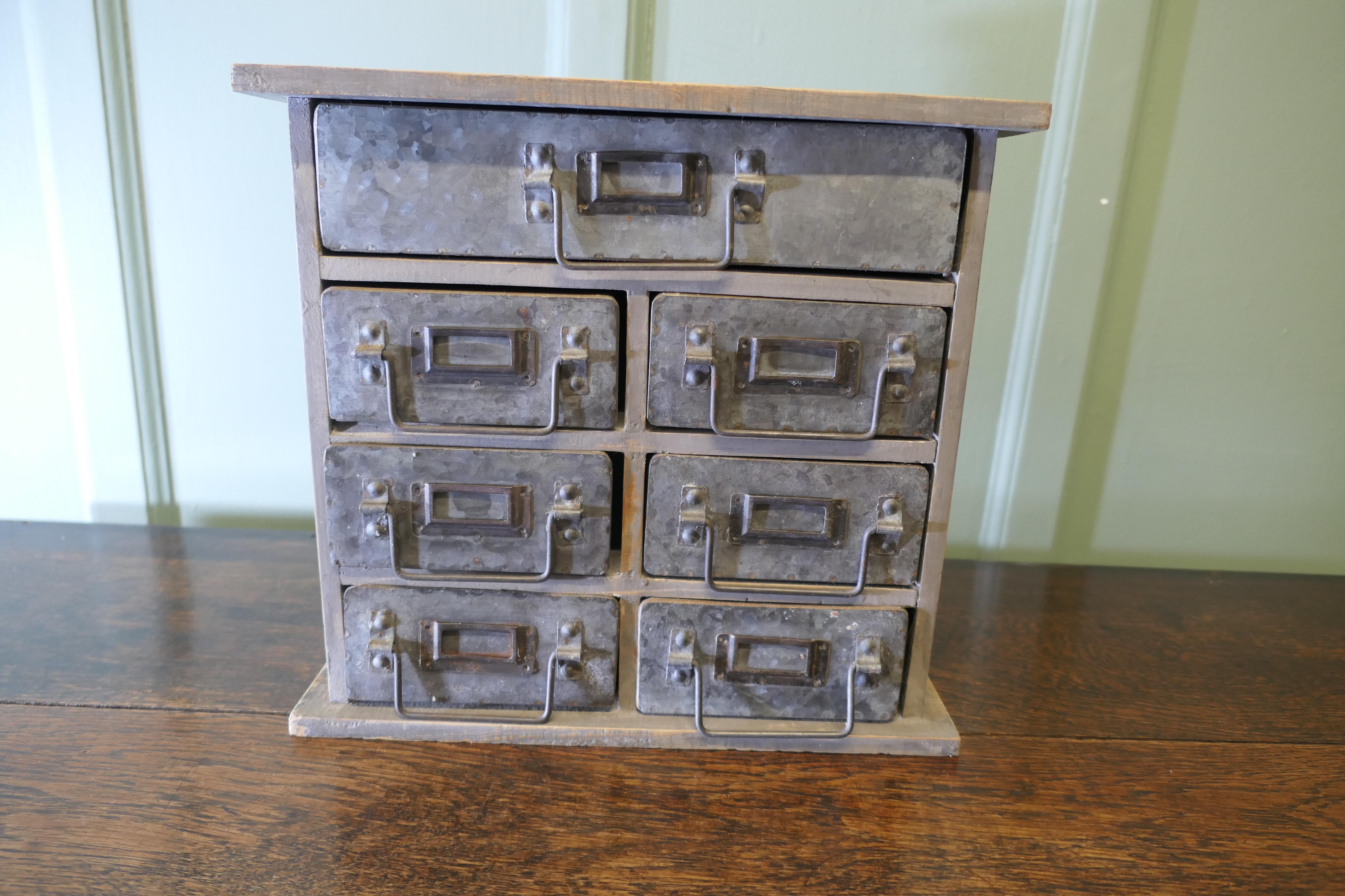 Industrial Look Metal Filing Drawers, Collector Cabinet In Good Condition For Sale In Godshill, Isle of Wight