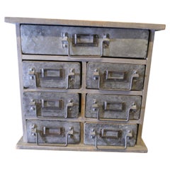 Industrial Look Metal Filing Drawers, Collector Cabinet