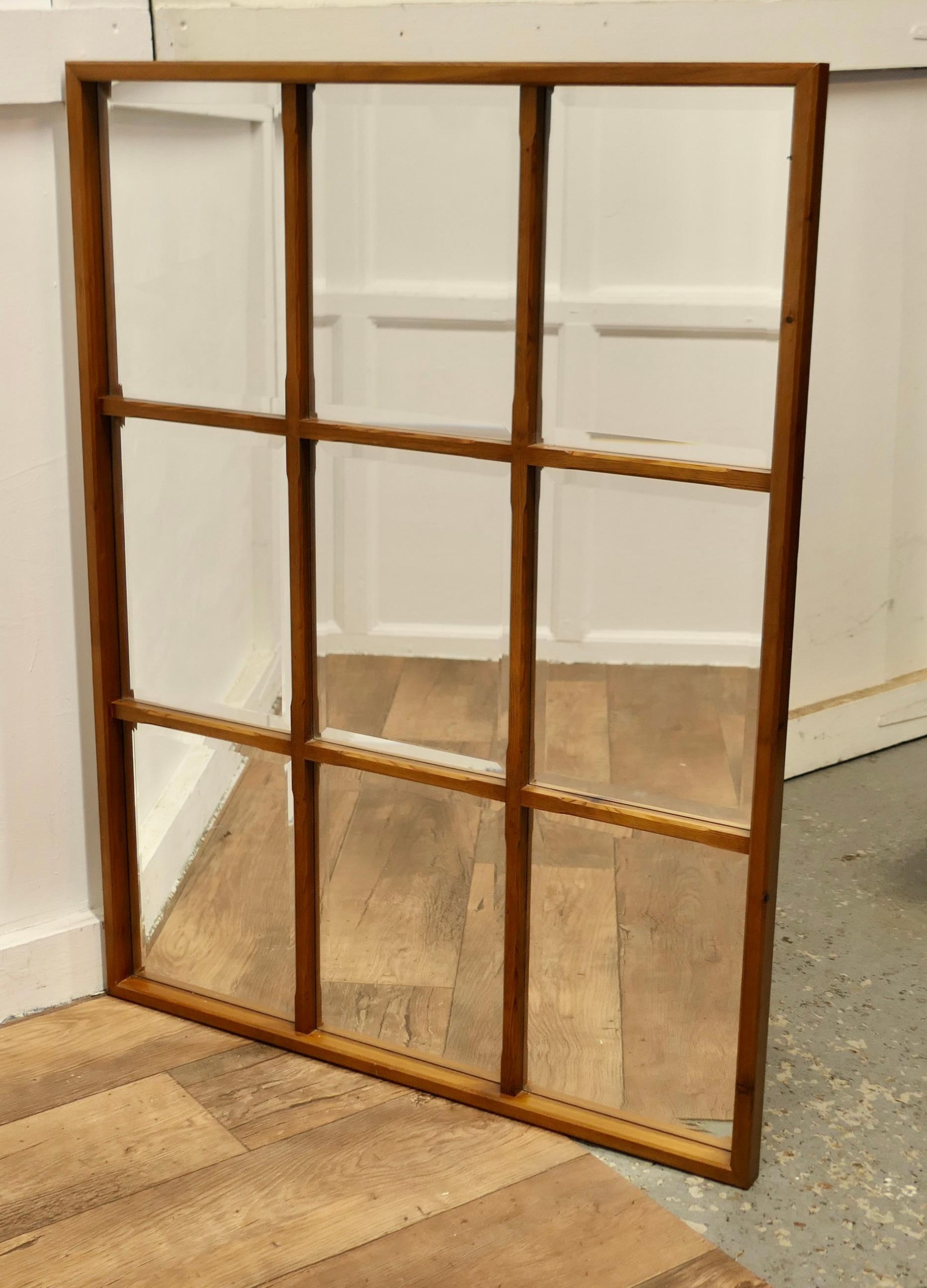 window pane mirror with shelf