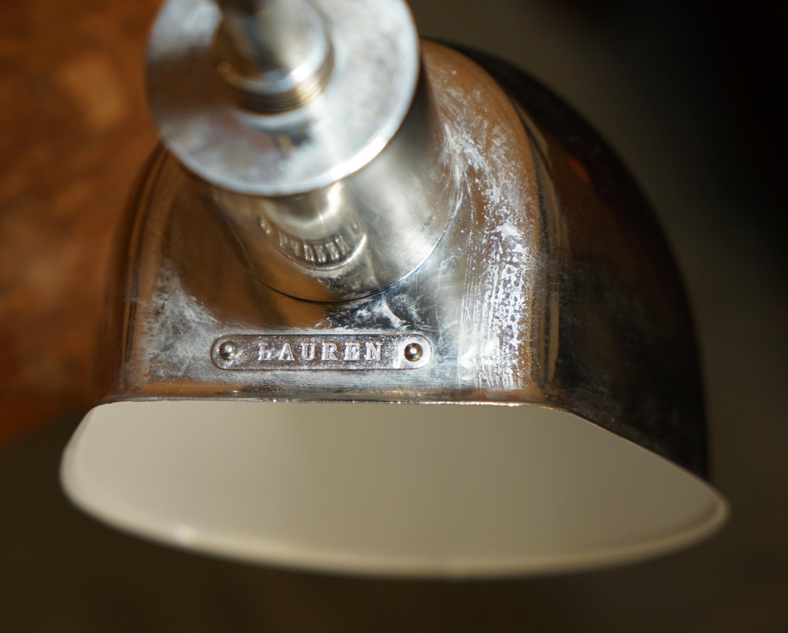 INDUSTRIAL LOOKING RALPH LAUREN ViNTAGE CHROME ARTICULATED ADJUSTABLE TABLE LAMP For Sale 11