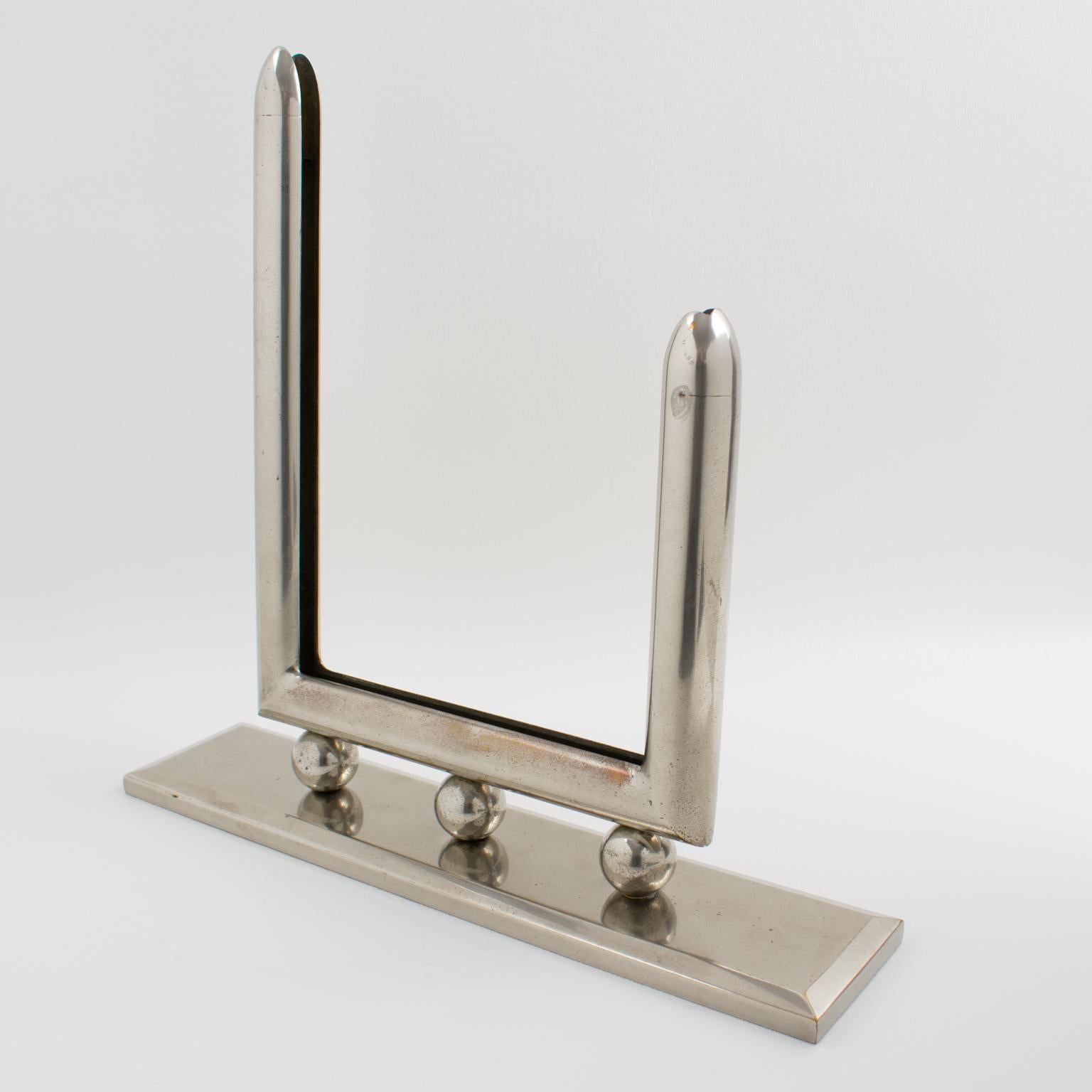 Mid-20th Century Industrial Machine Age Chrome Picture Frame, France 1940s