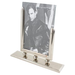 Industrial Machine Age Chrome Picture Frame, France 1940s