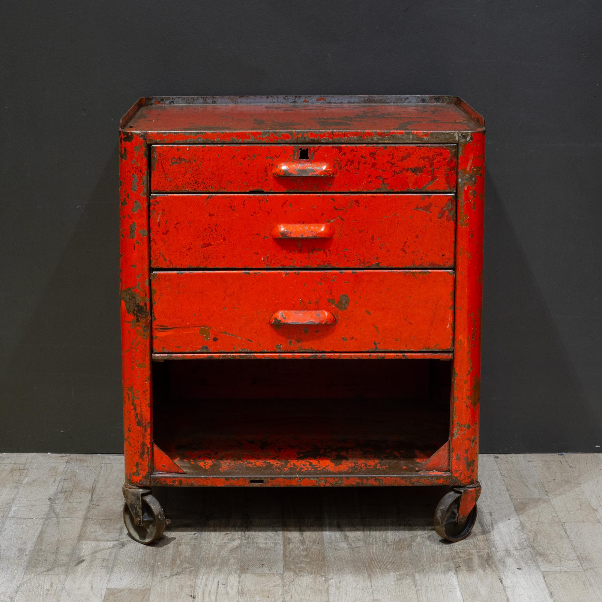 Industrial Machinist Rolling Tool Cart c.1940 In Good Condition In San Francisco, CA