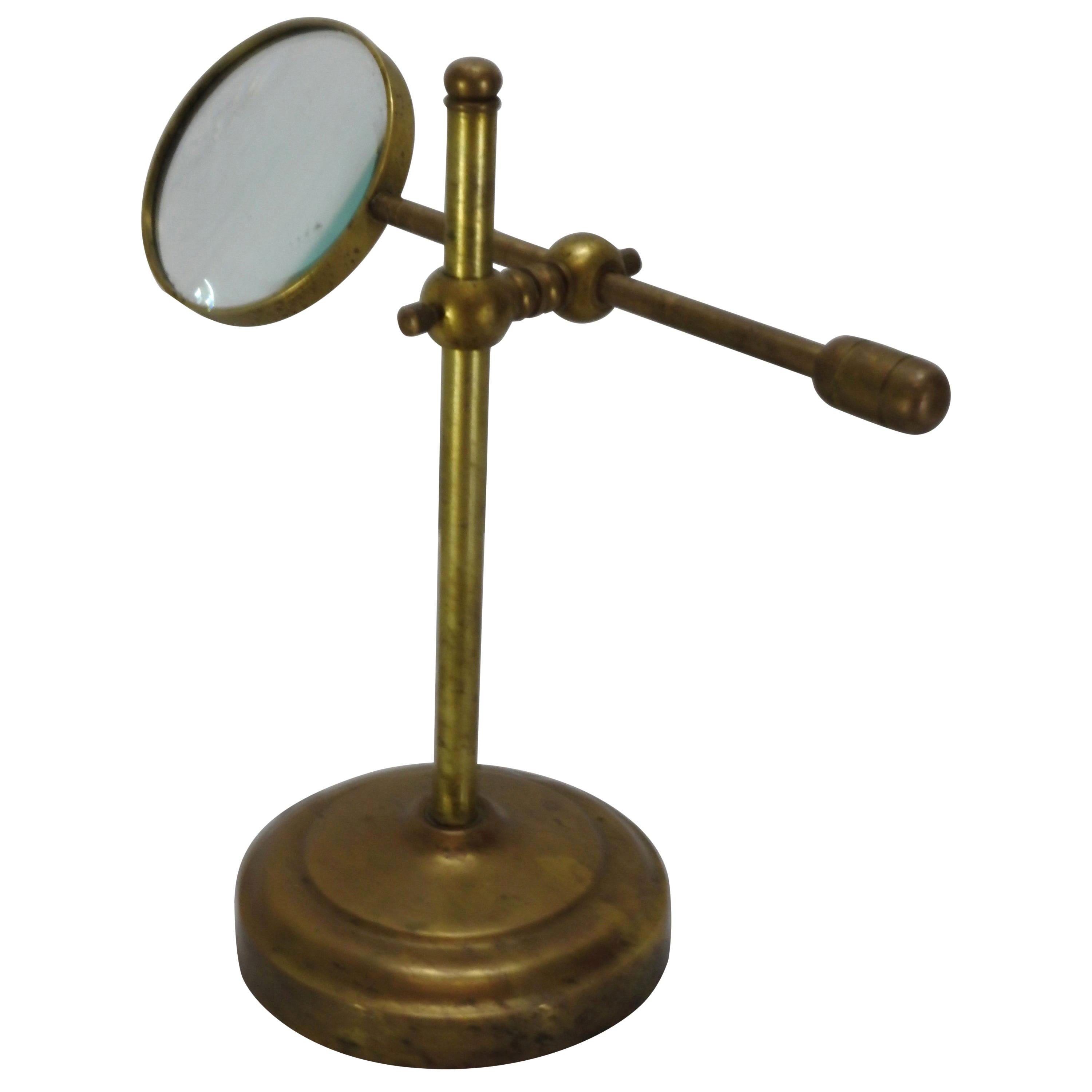 Industrial Magnifier on Stand Solid Brass