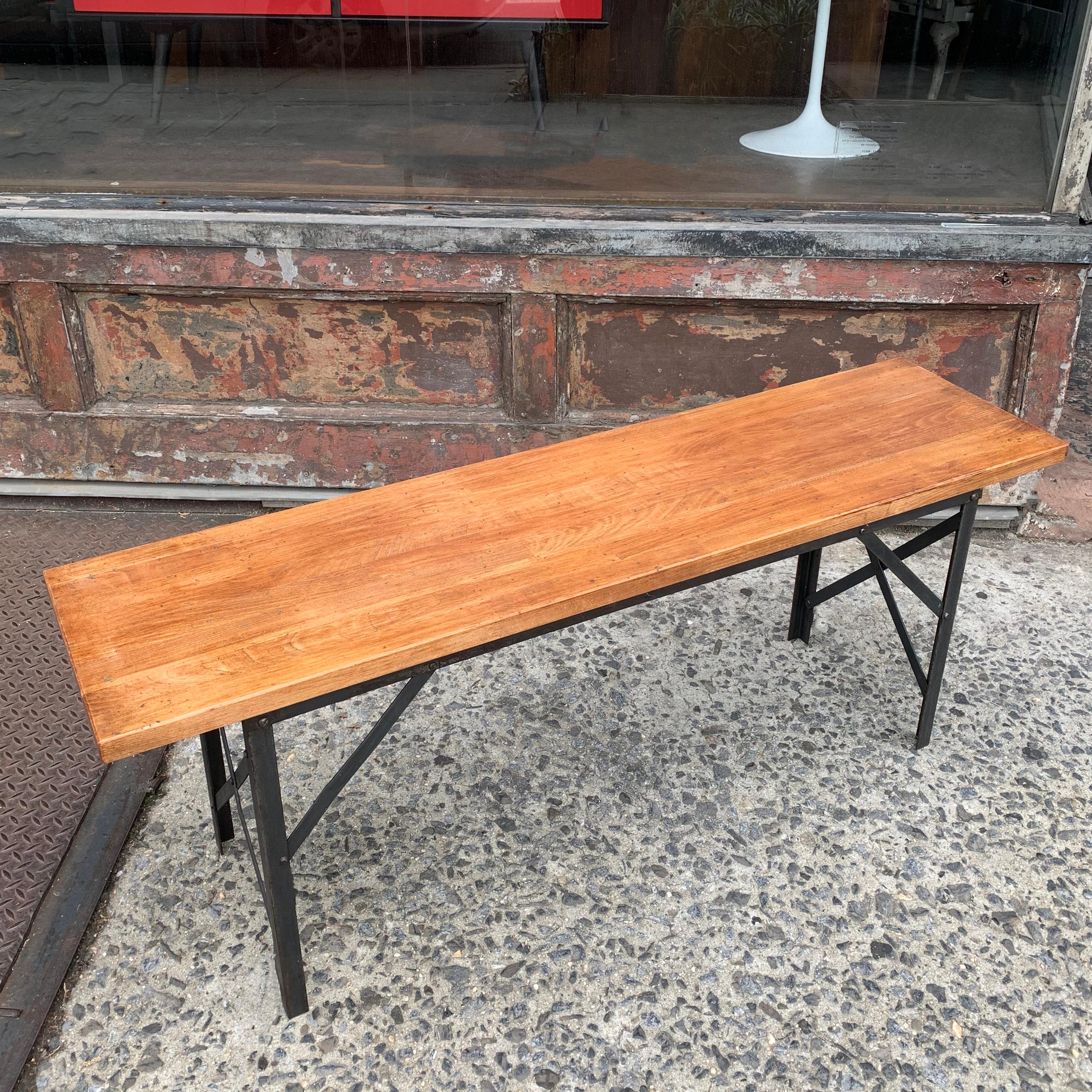 Industrial Maple Angle Iron Bench 1