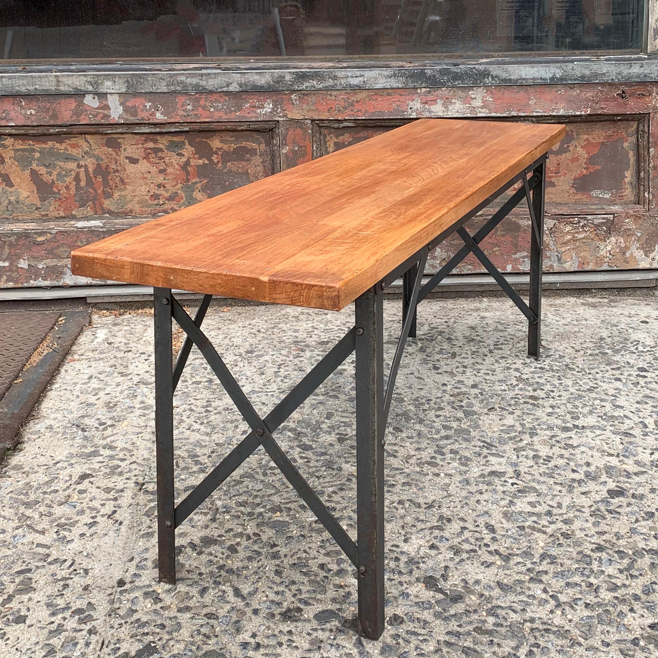 Industrial Maple Angle Iron Bench 2