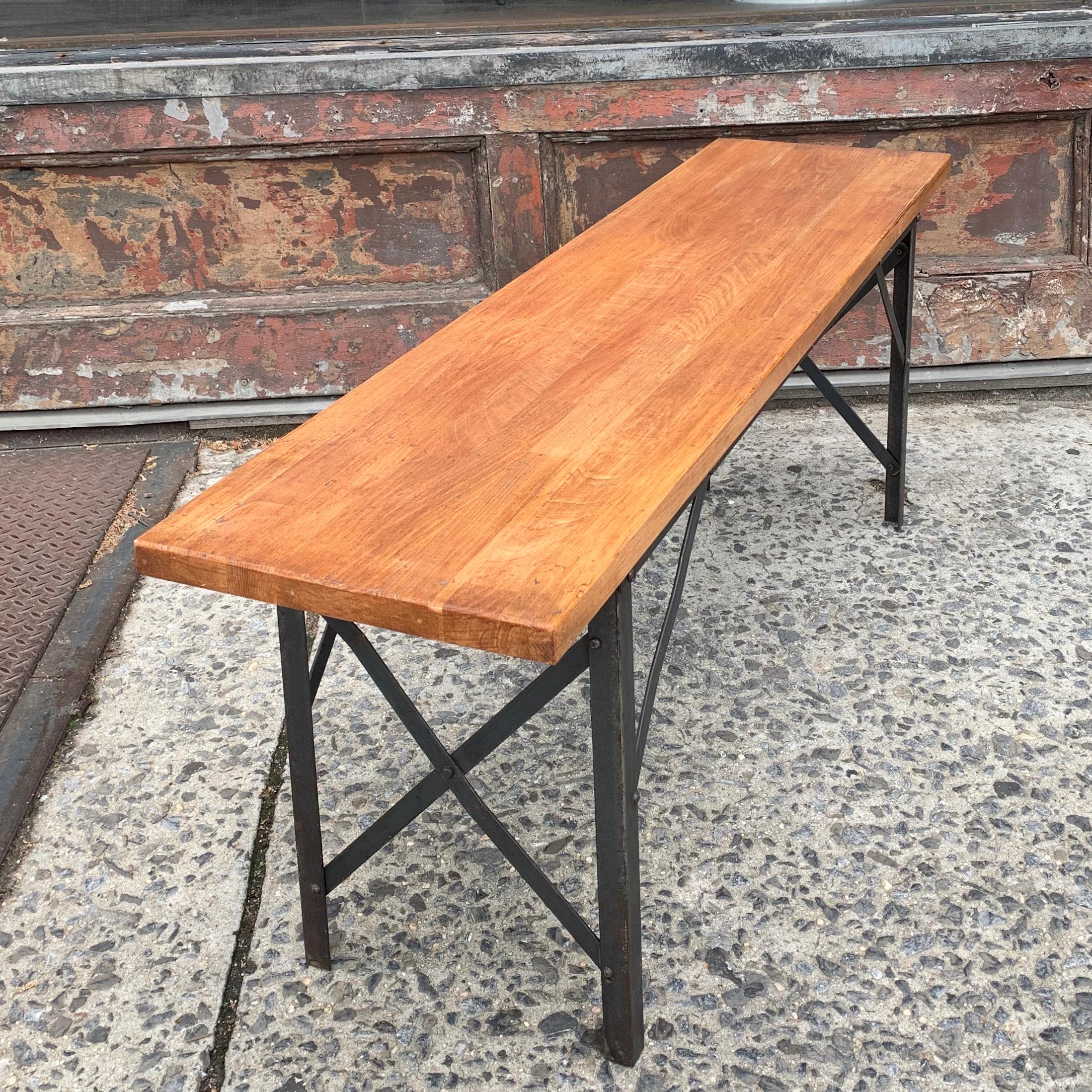Industrial Maple Angle Iron Bench 3