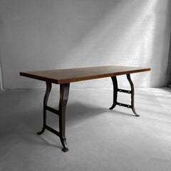 Industrial Maple Block Work Table Console