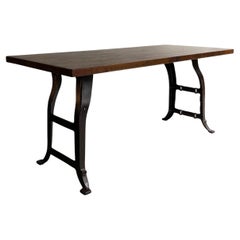 Industrial Maple Block Work Table Console