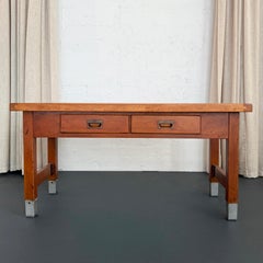 Industrial Maple Library Console Work Table