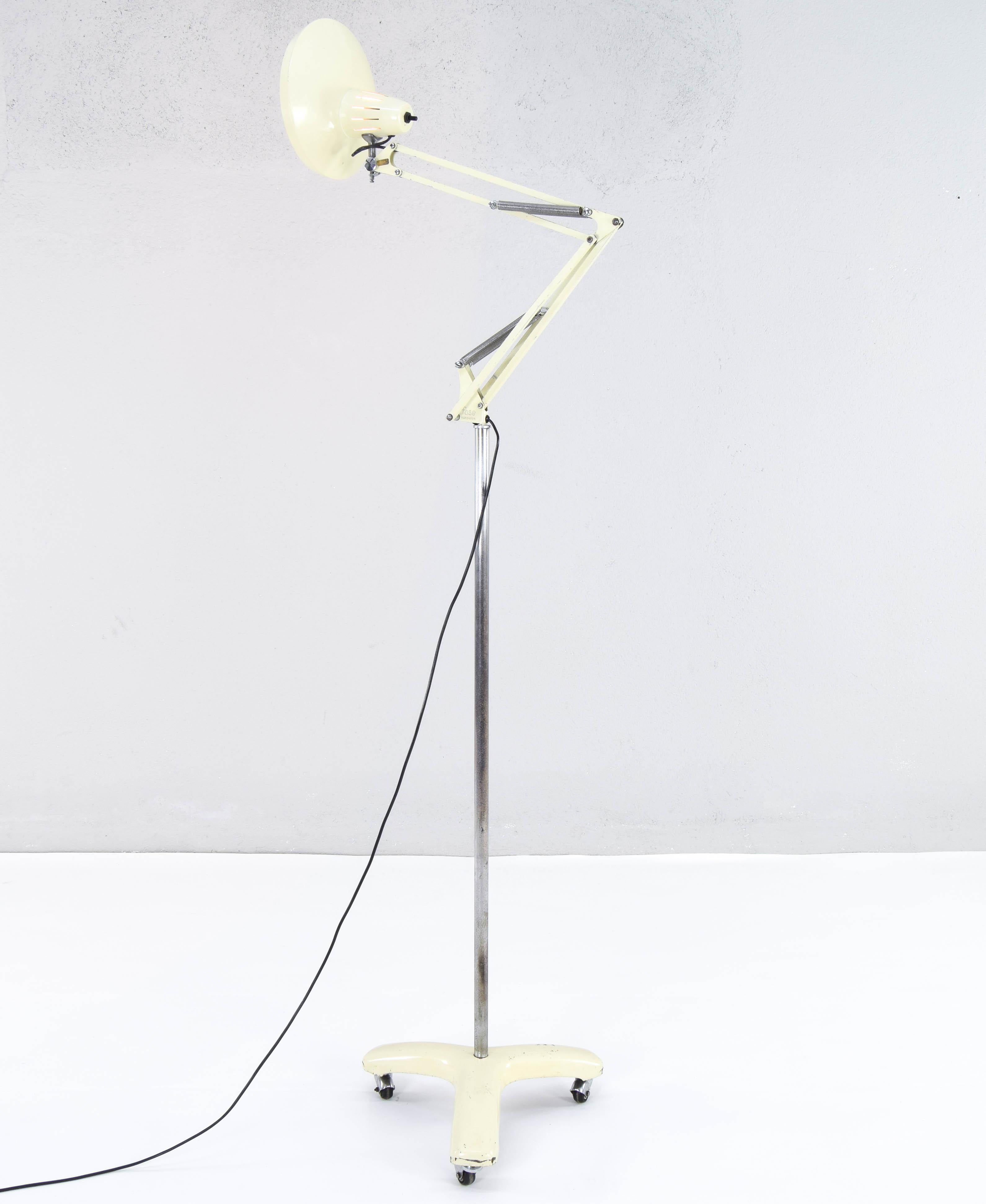 Chrome Industrial Medical Lamp Faro Model of the Fase Brand, Spain, 1970