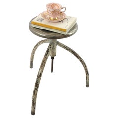 Industrial Medical Revolving Swivel Stool with Terrific Patina, Spain 1930s