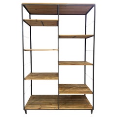 Libreria industriale in metallo e Wood con ripiani regolabili