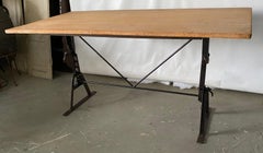 Industrial Metal Base Garden Dining Table or Desk