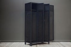 Industrial Metal Black Three Door Locker