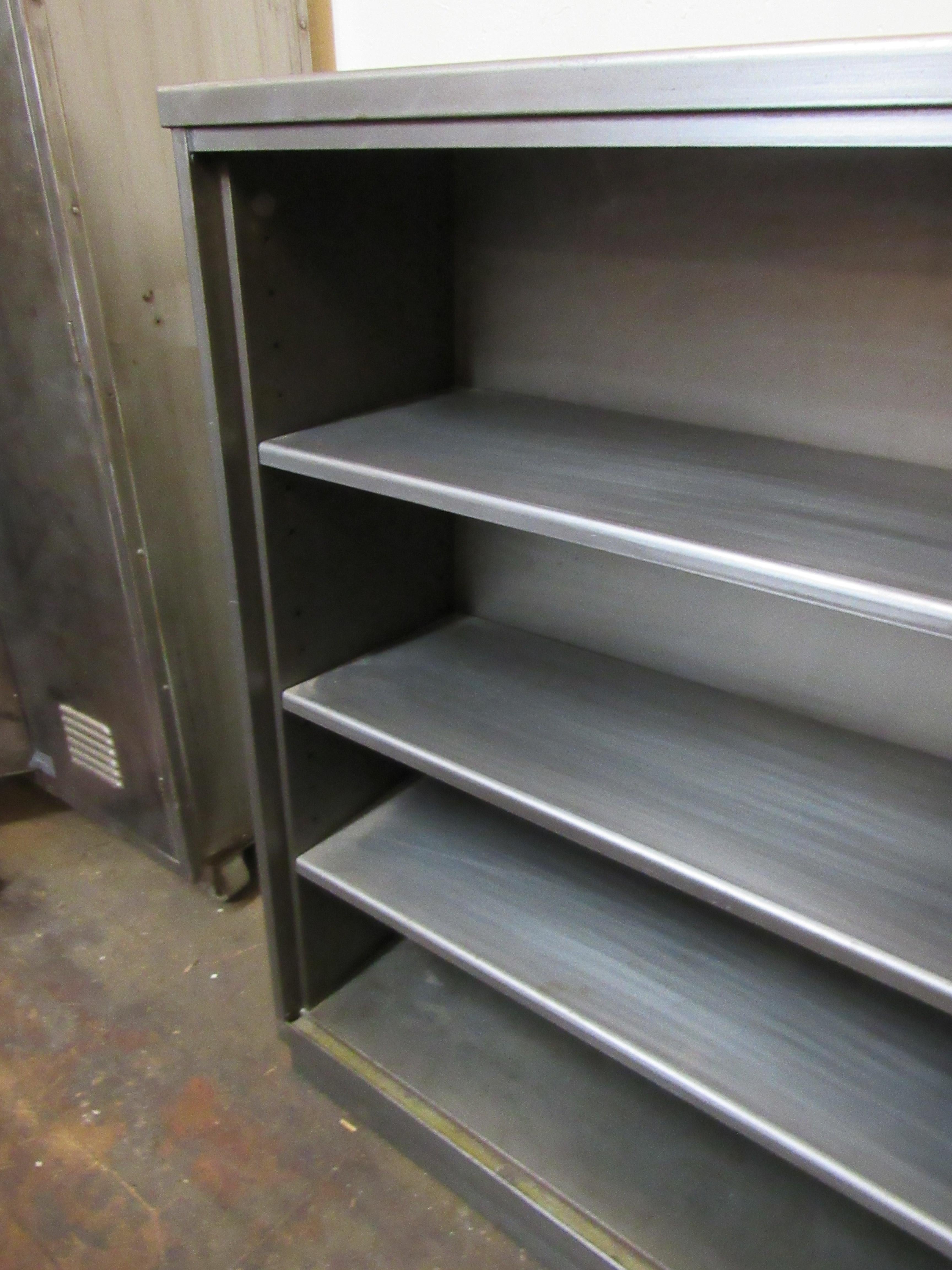Industrial Metal Bookcase For Sale 1