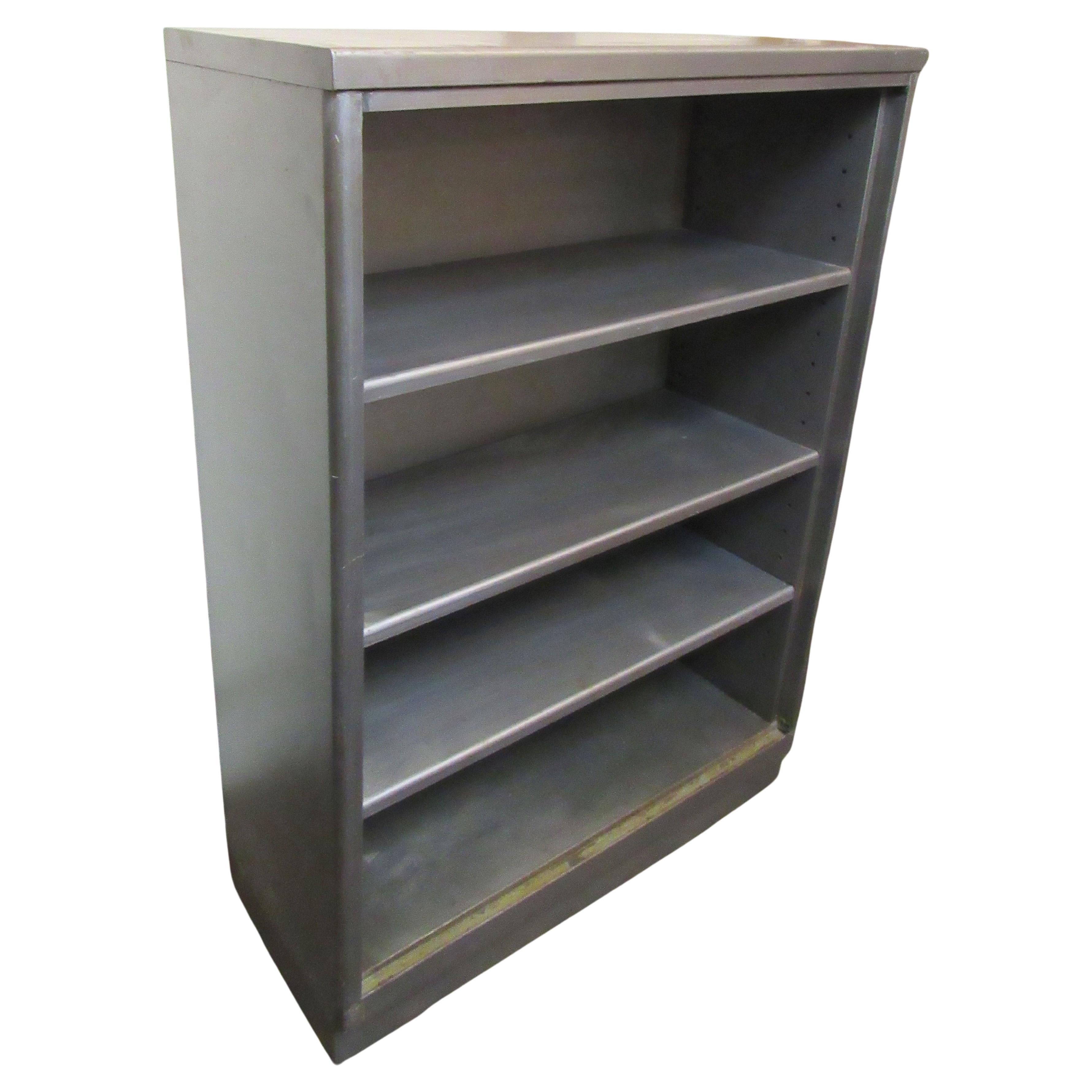 Industrial Metal Bookcase For Sale