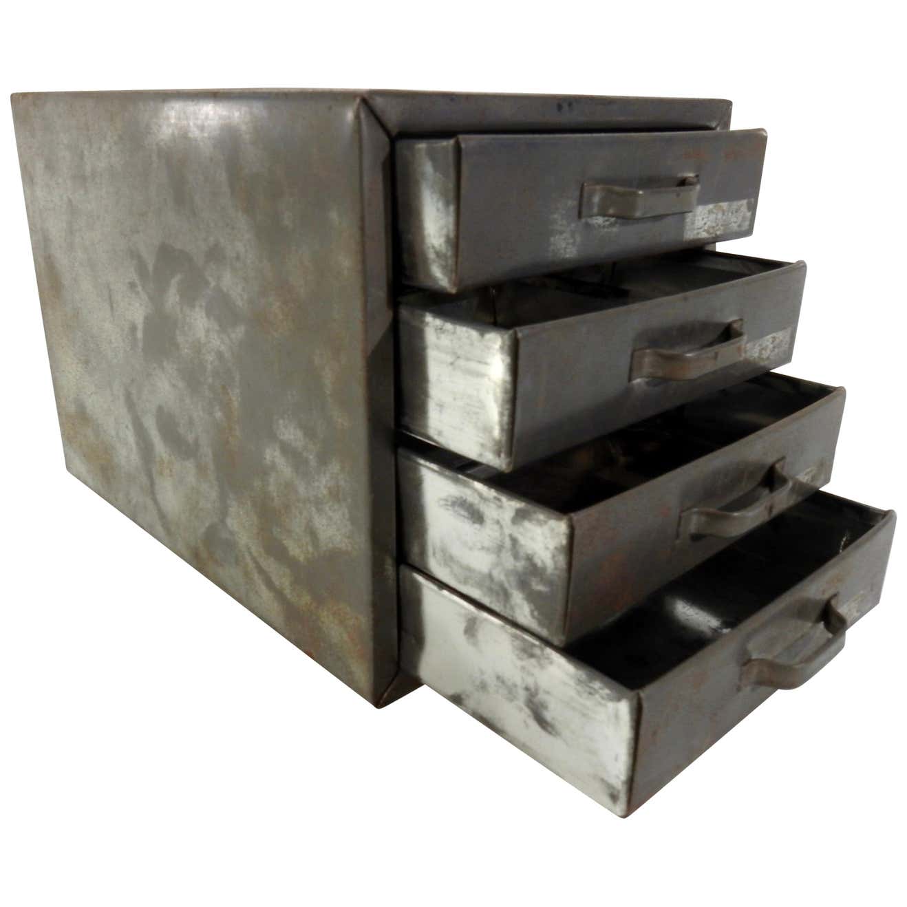 Metal Draw Box Industrial Metal Box with Drawers Midcentury For Sale at 1stDibs ...
