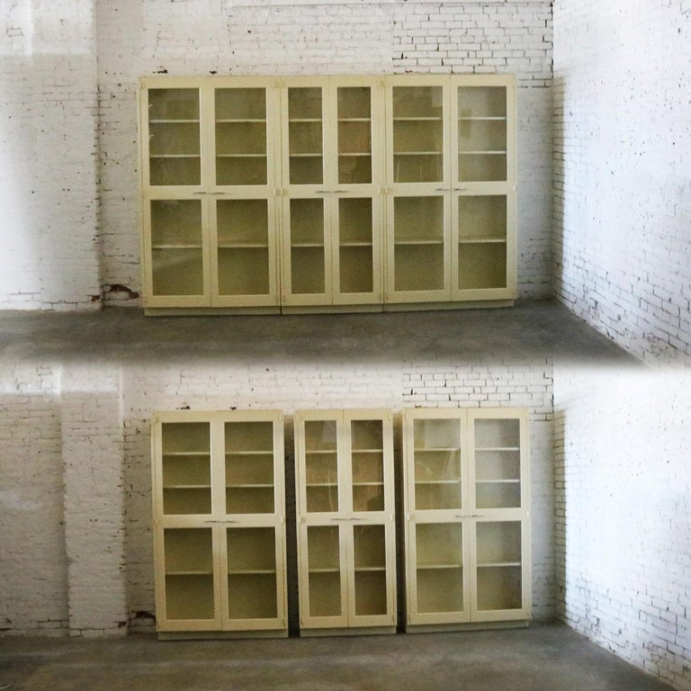 Industrial Metal Glass Doors for Display or Bookcase at 1stDibs