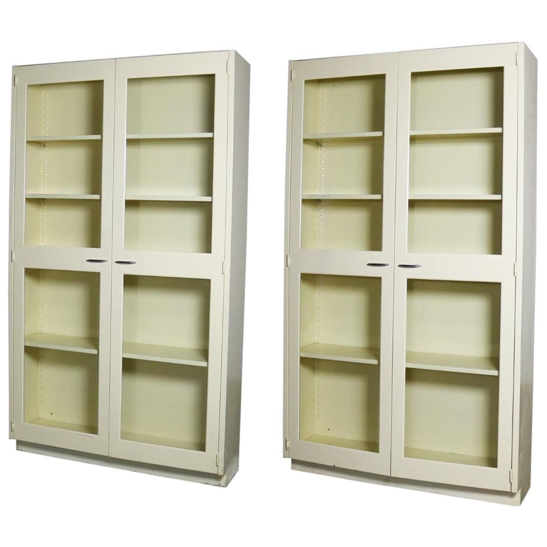 Industrial Metal Cabinet Glass Doors for Display or Bookcase