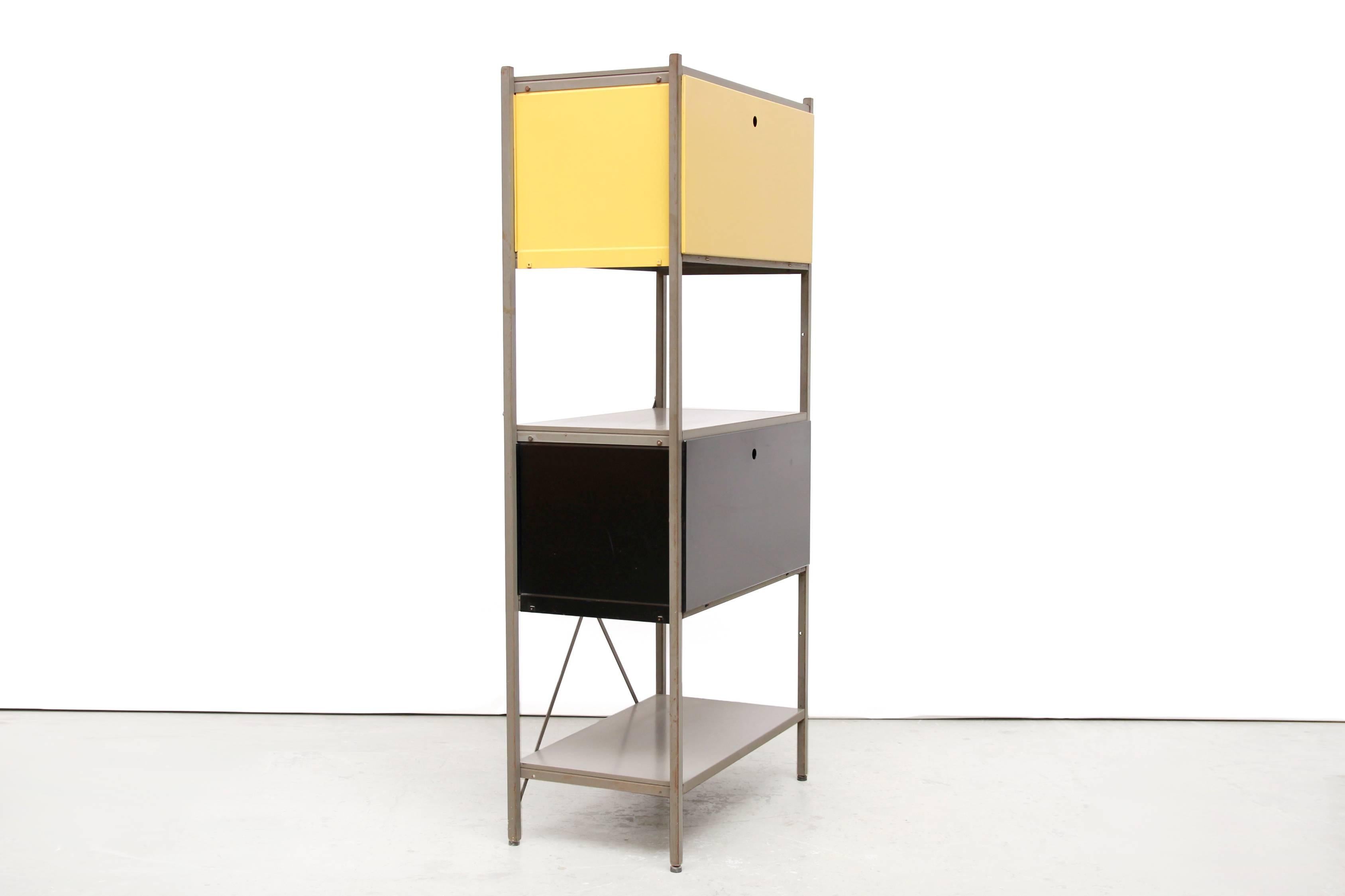Dutch Industrial Metal Cabinet or Divider Model No. 663 by Wim Rietveld for Gispen