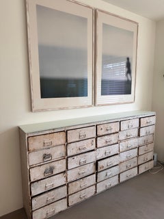 Industrial Metal Cabinet with Custom ESG Glass Top