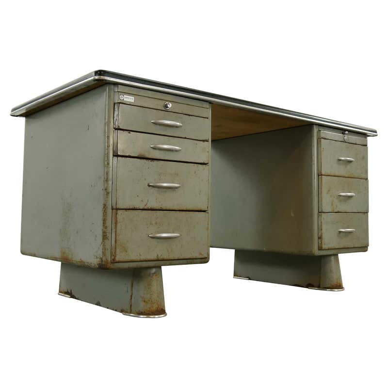 Vintage Metal Desk By Simmons at 1stDibs