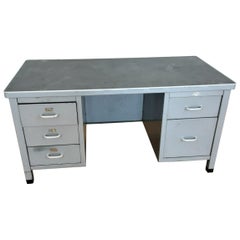 Vintage Industrial Metal Desk by Art Metal of London