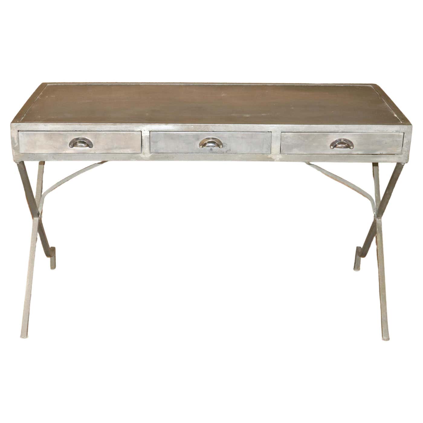 Industrial Metal Desk at 1stDibs