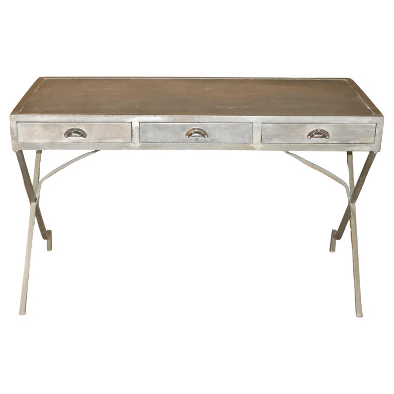 Industrial Metal Desk For Sale at 1stDibs