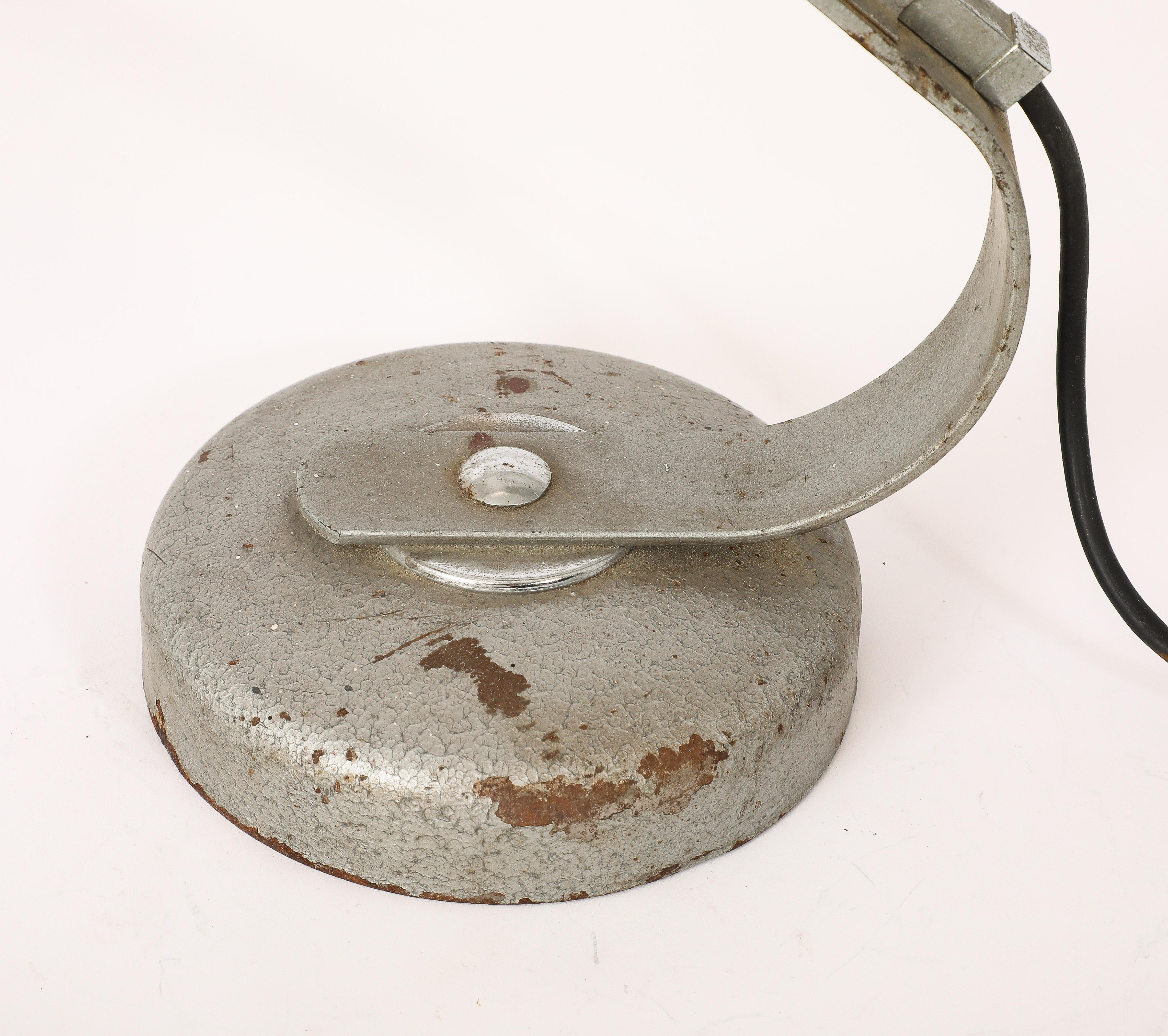 Mid-Century Modern Industrial Metal Desk Lamp, France 1970's For Sale
