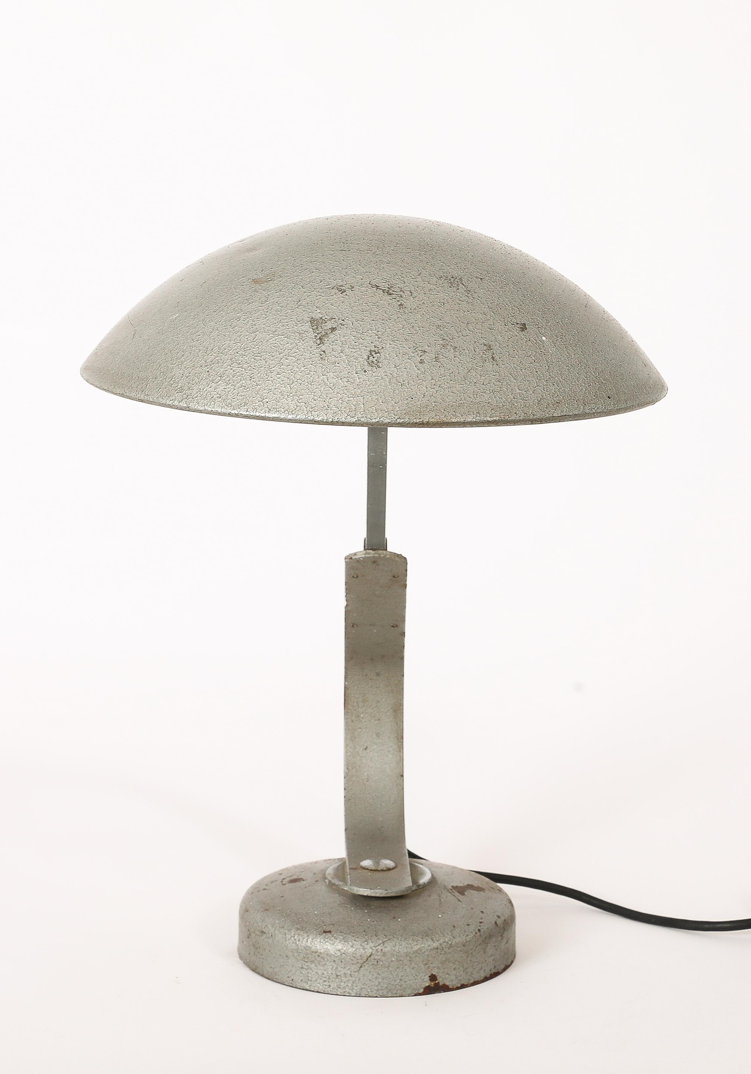 Industrial Metal Desk Lamp, France 1970's In Good Condition For Sale In New York, NY
