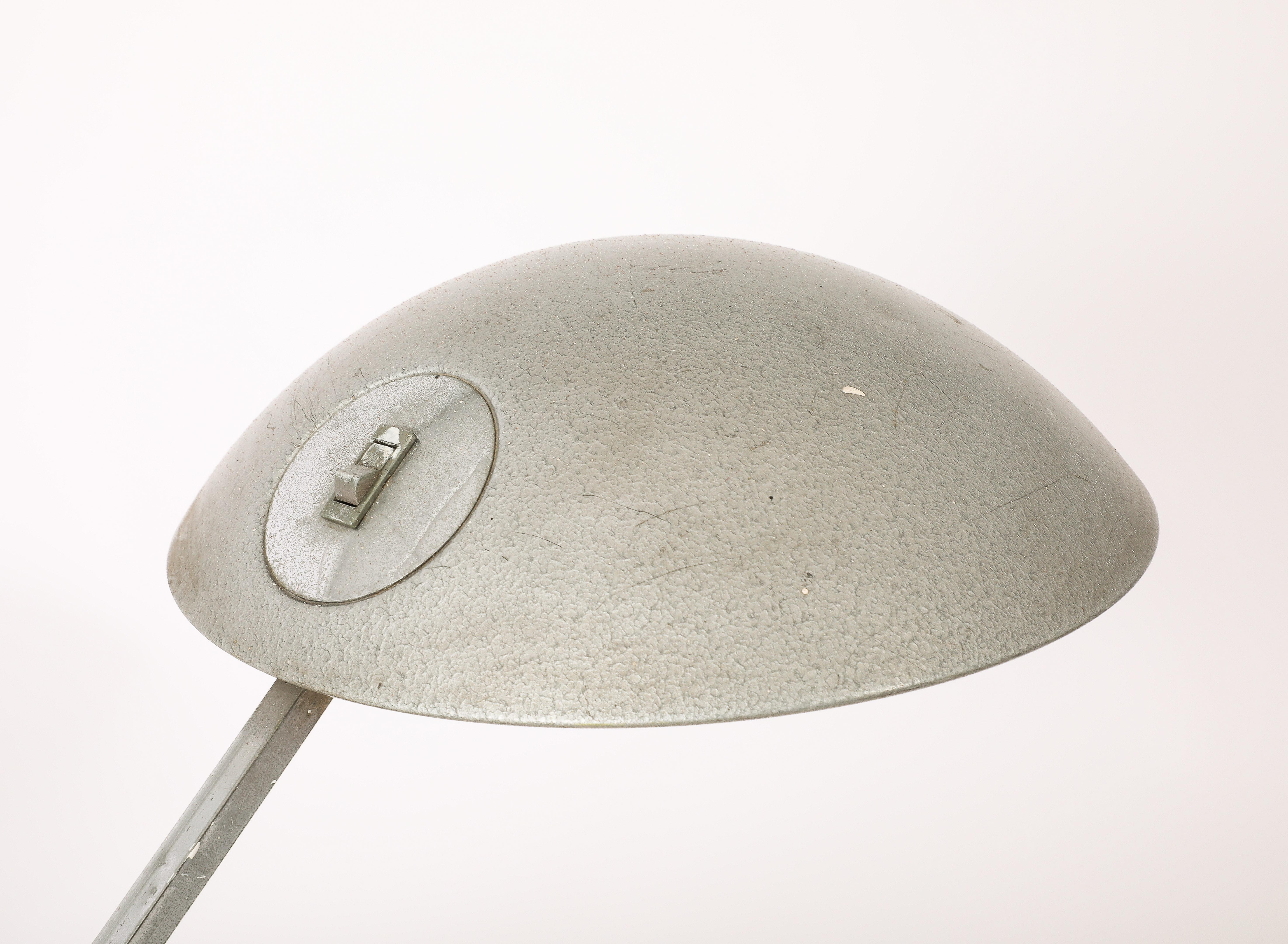Cut Steel Industrial Metal Desk Lamp, France 1970's For Sale