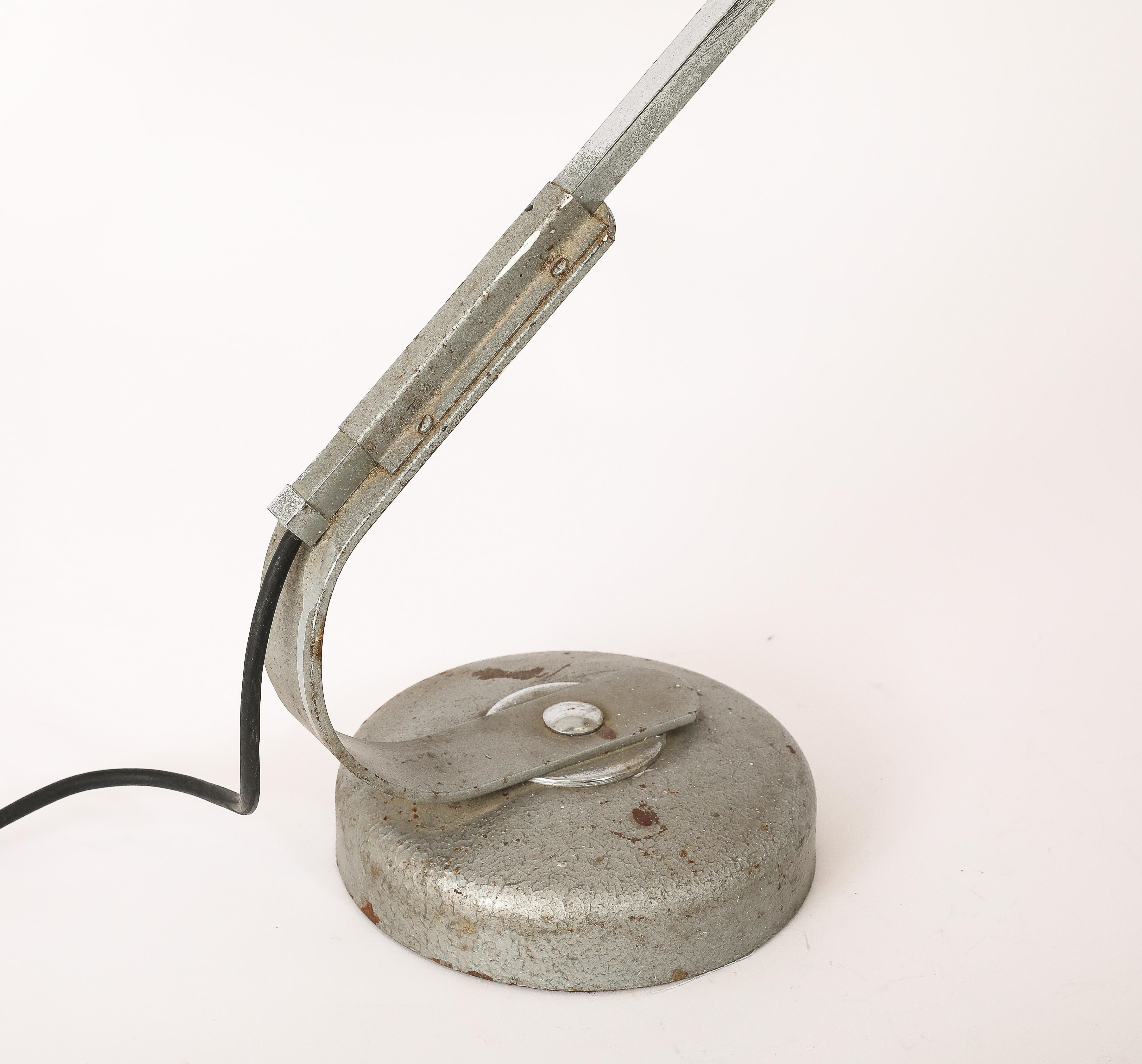 Industrial Metal Desk Lamp, France 1970's For Sale 1