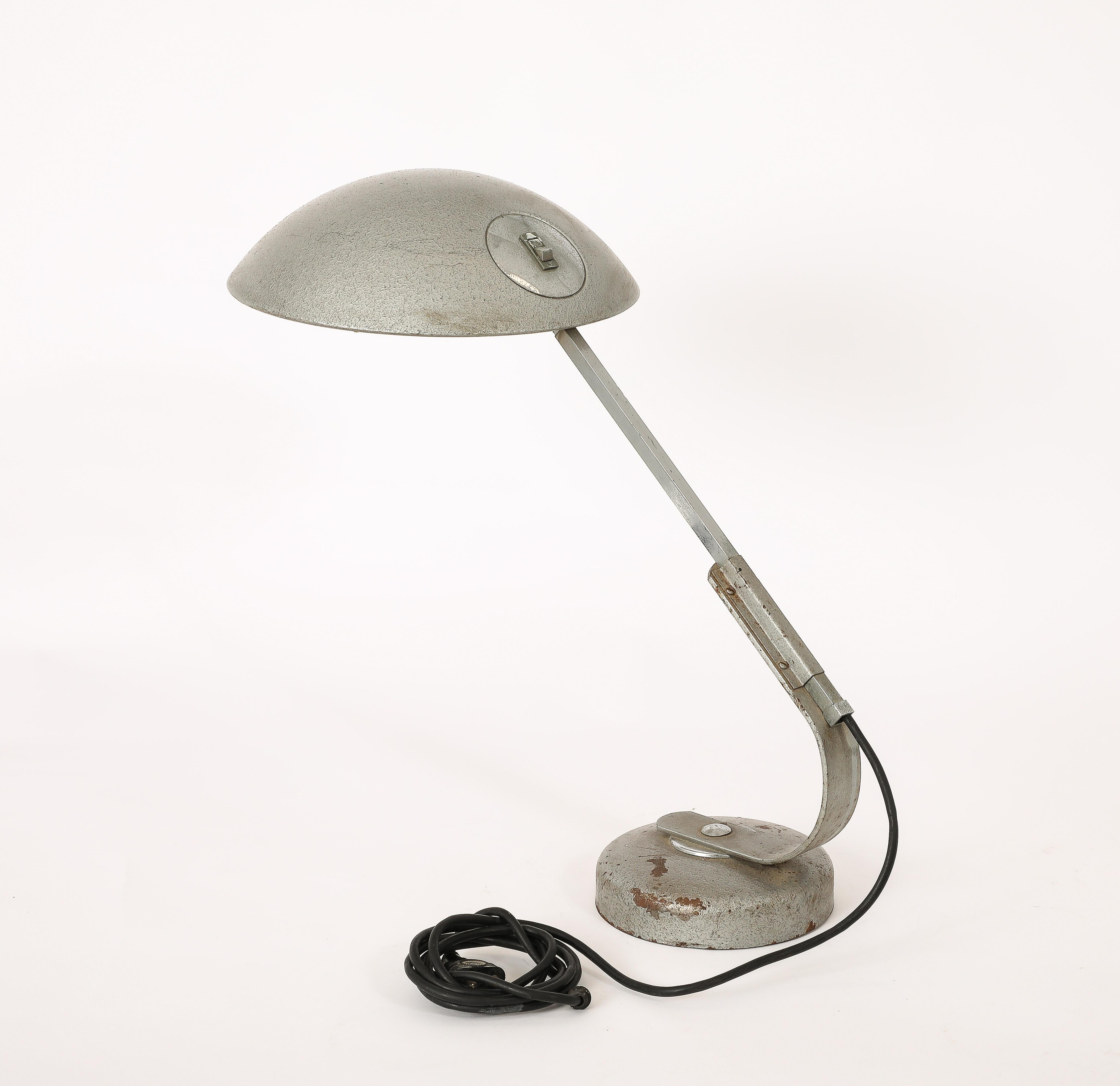 Industrial Metal Desk Lamp, France 1970's For Sale 2