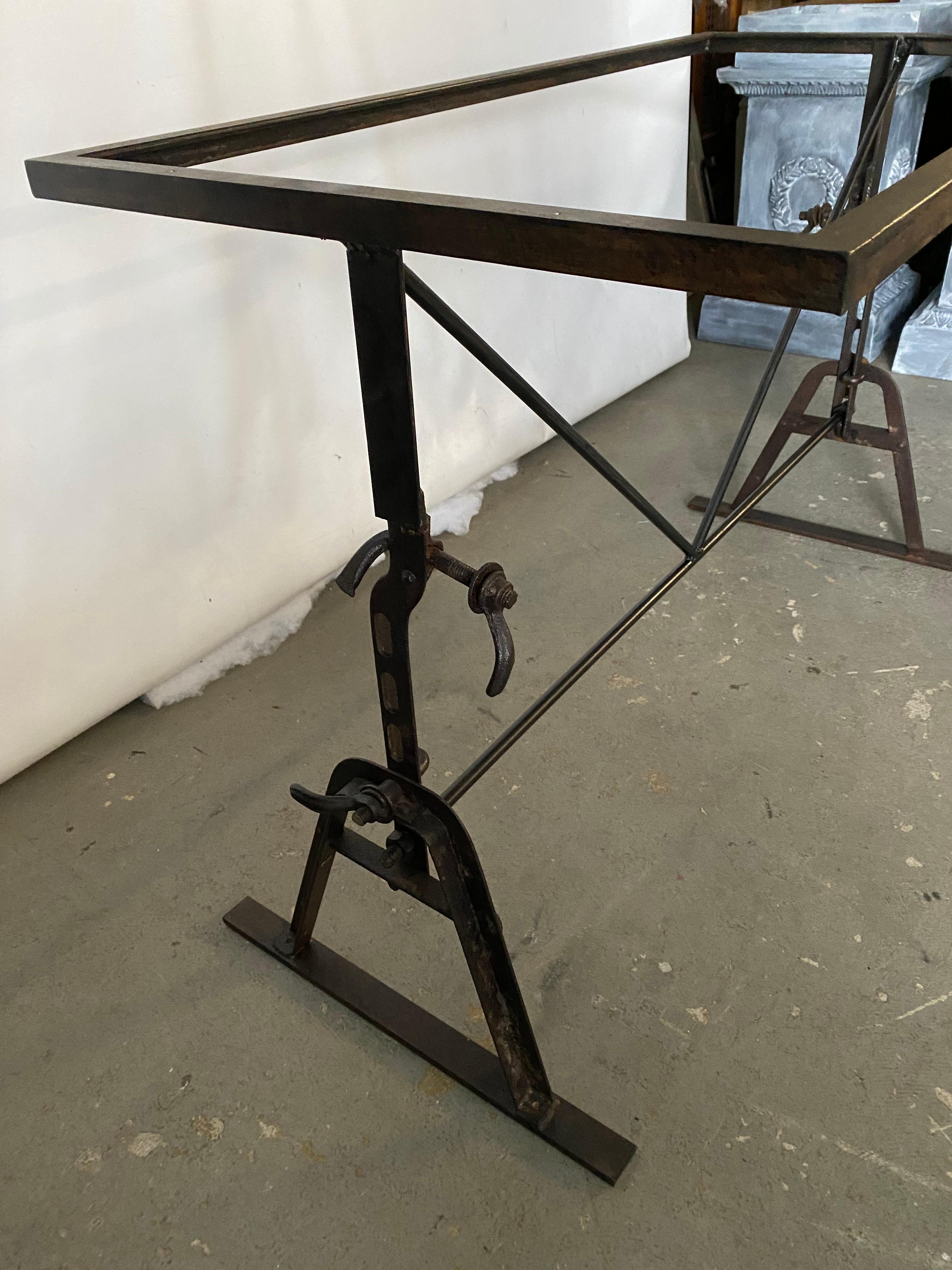 Industrial Metal Dining Table Base In Good Condition For Sale In Sheffield, MA